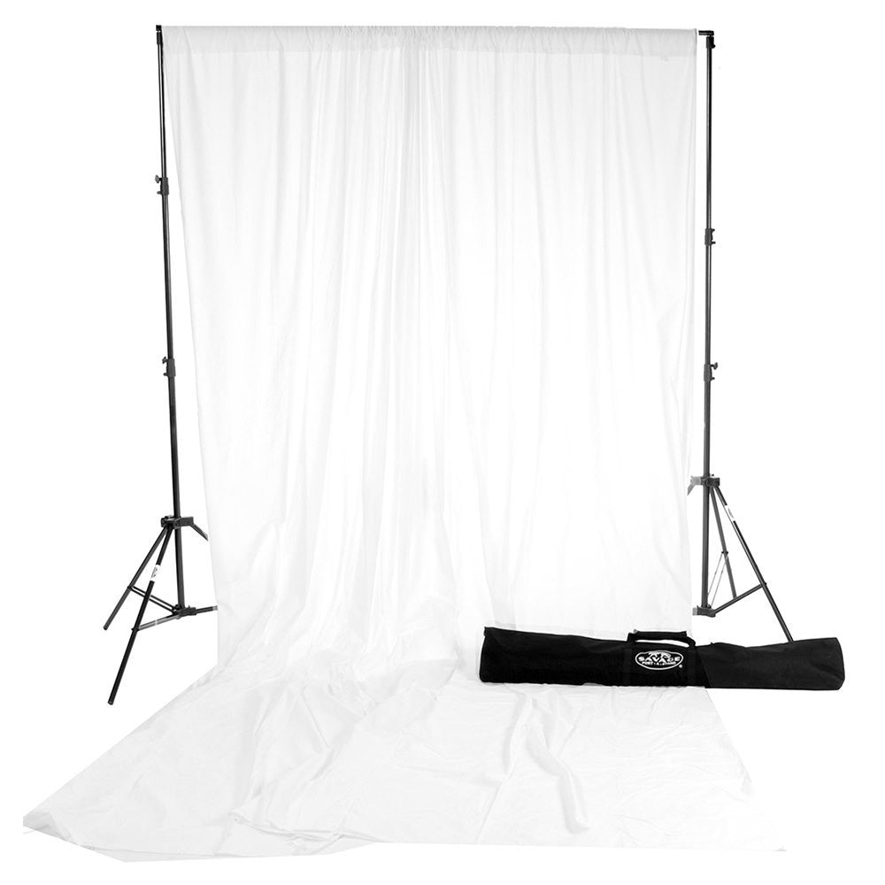 Kit Savage Port-A-Stand avec fond en mousseline blanc uni