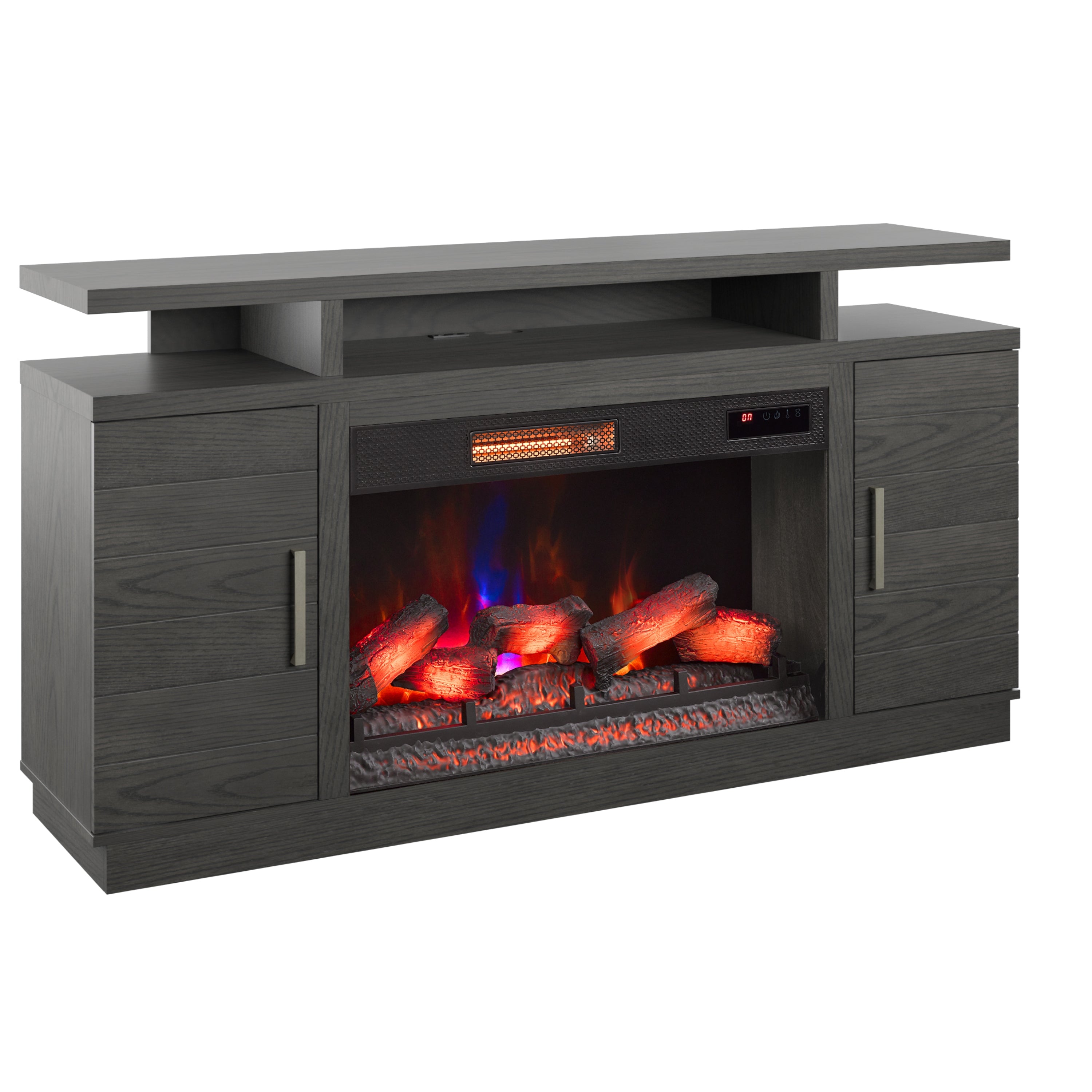 Bell'O Breya Media Stand with Electric Fireplace Insert Included