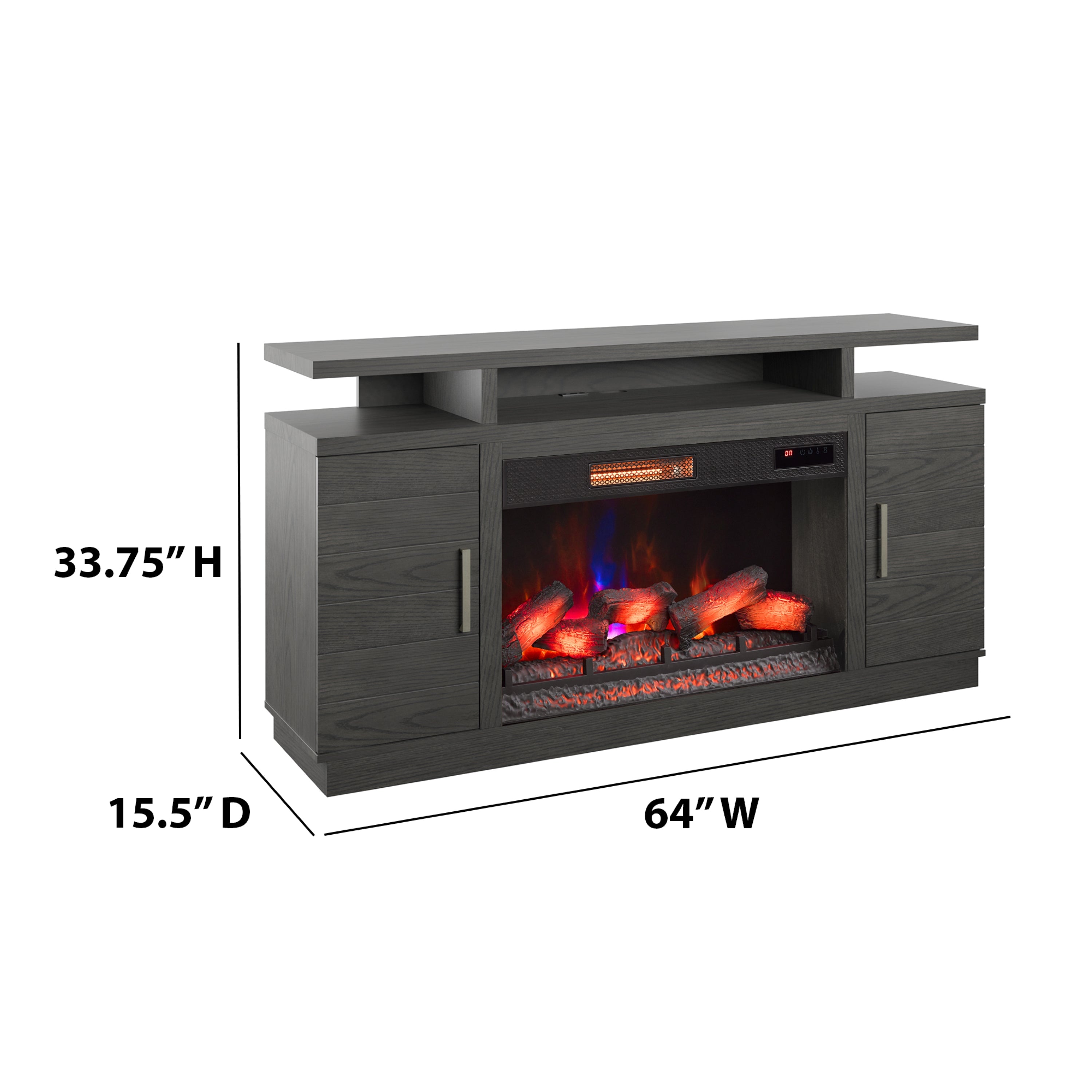 Bell'O Breya Media Stand with Electric Fireplace Insert Included