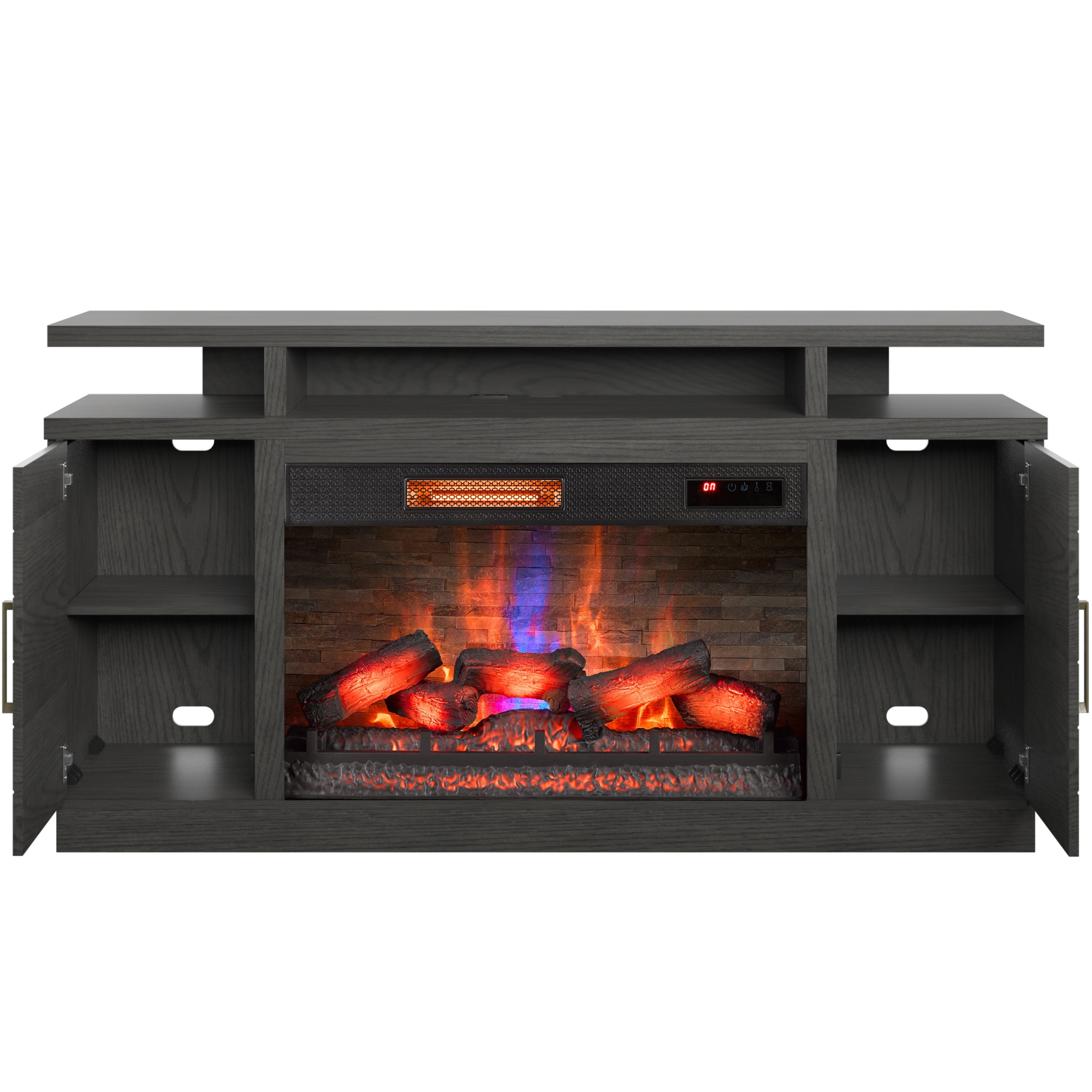 Bell'O Breya Media Stand with Electric Fireplace Insert Included