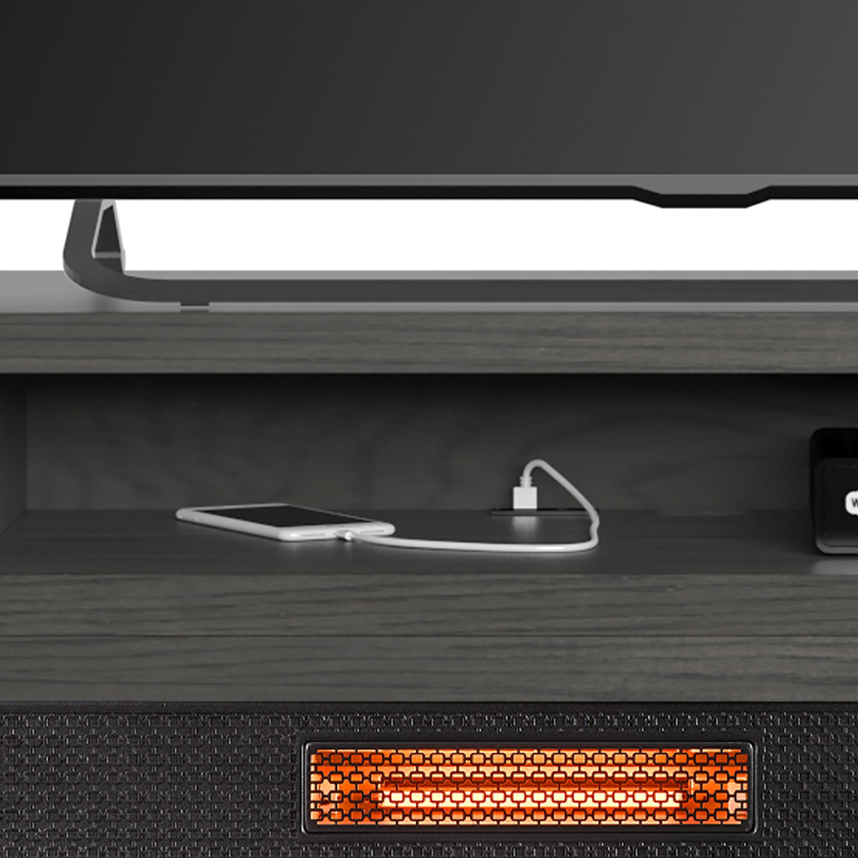 Bell'O Breya Media Stand with Electric Fireplace Insert Included