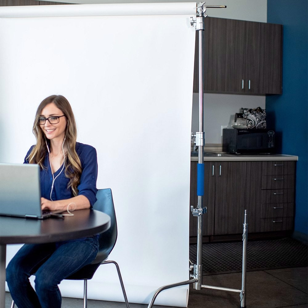 Kit de support en C Savage 40" en acier inoxydable avec papier blanc n° 50 53" x 18' et 4"