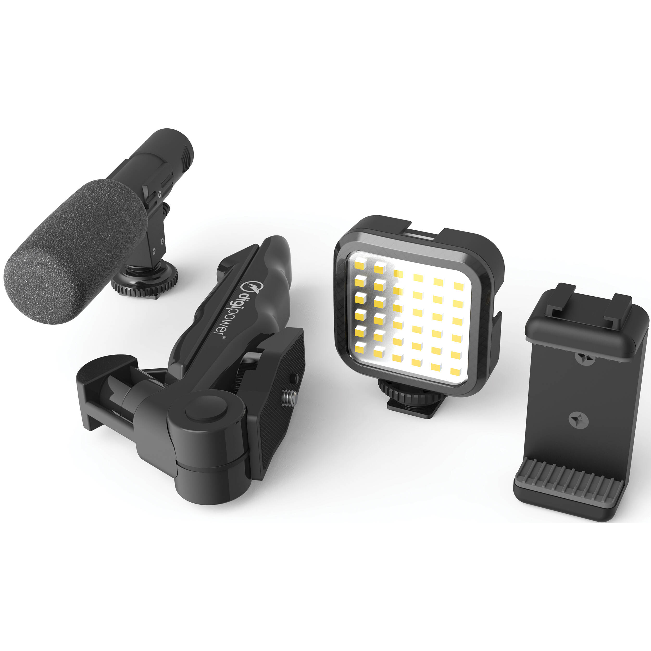 Kit Vlogging DigiPower Like ME - Micro, Lumière LED 36, Trépied - Compatible Smartphones Et Appareils Photo