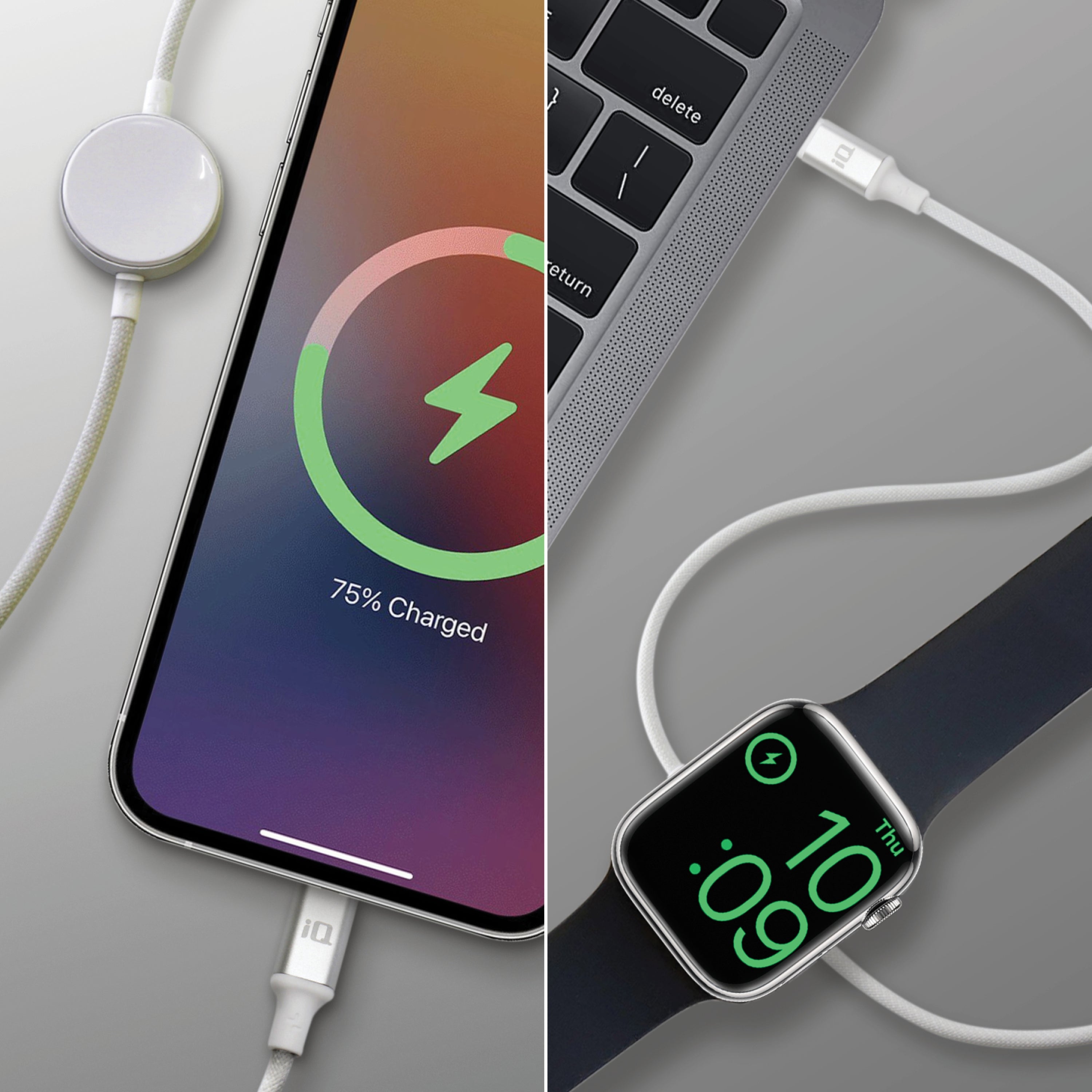 iQ Charge & Sync USB Type-C to Type-C Cable with Apple Watch Charger