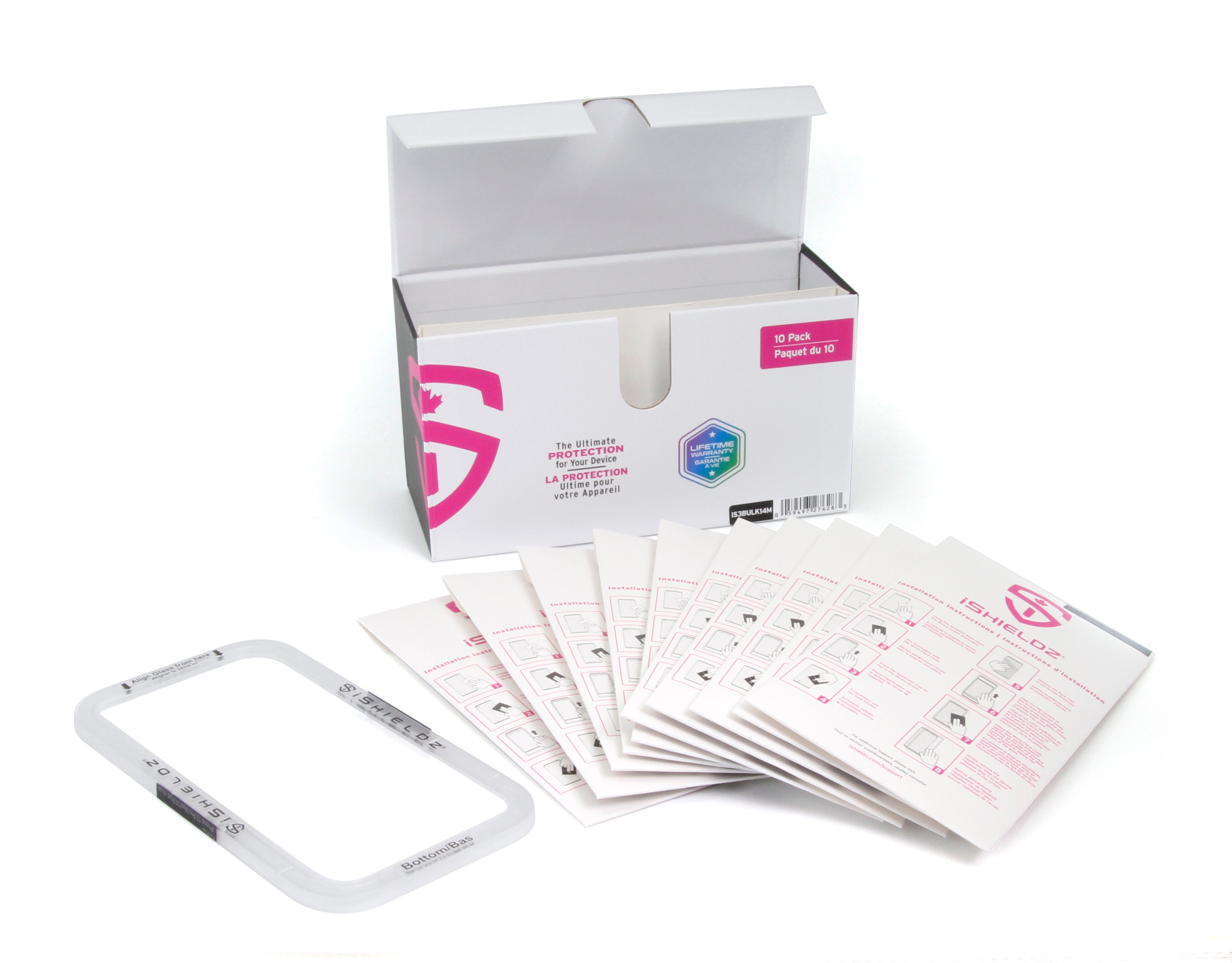 Lot de 10 films de protection en verre trempé iShieldz pour Samsung Galaxy