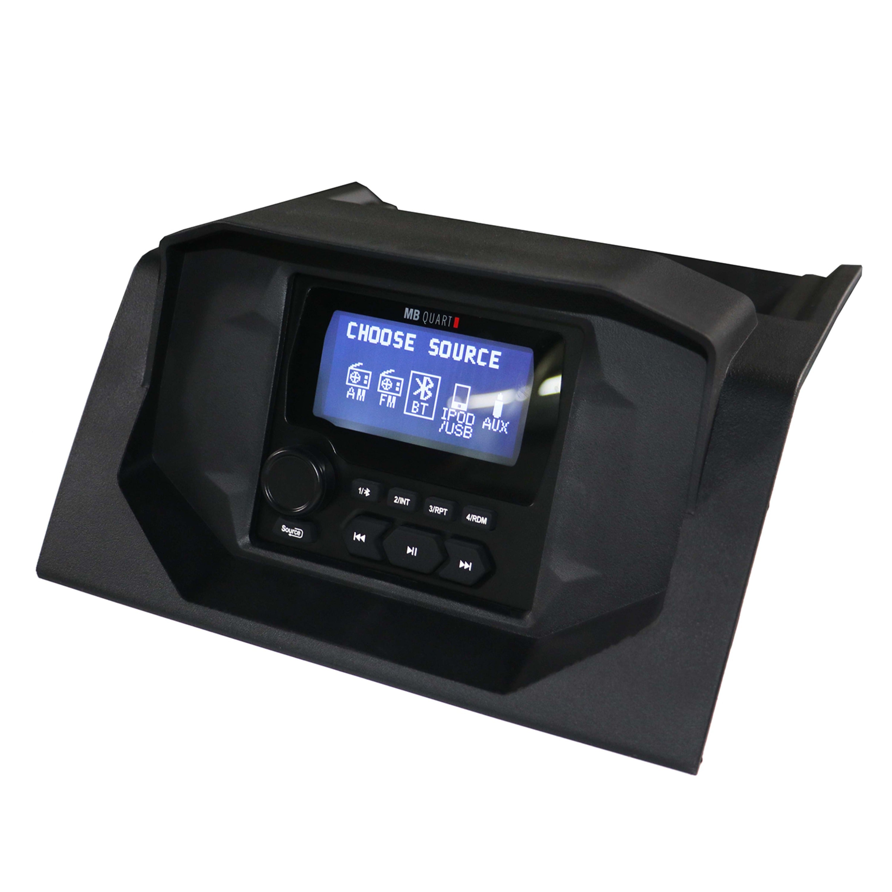 MB Quart MBQRG2-S6R 500-watt, audio roof with a dash-mounted GMR-LCD source unit.