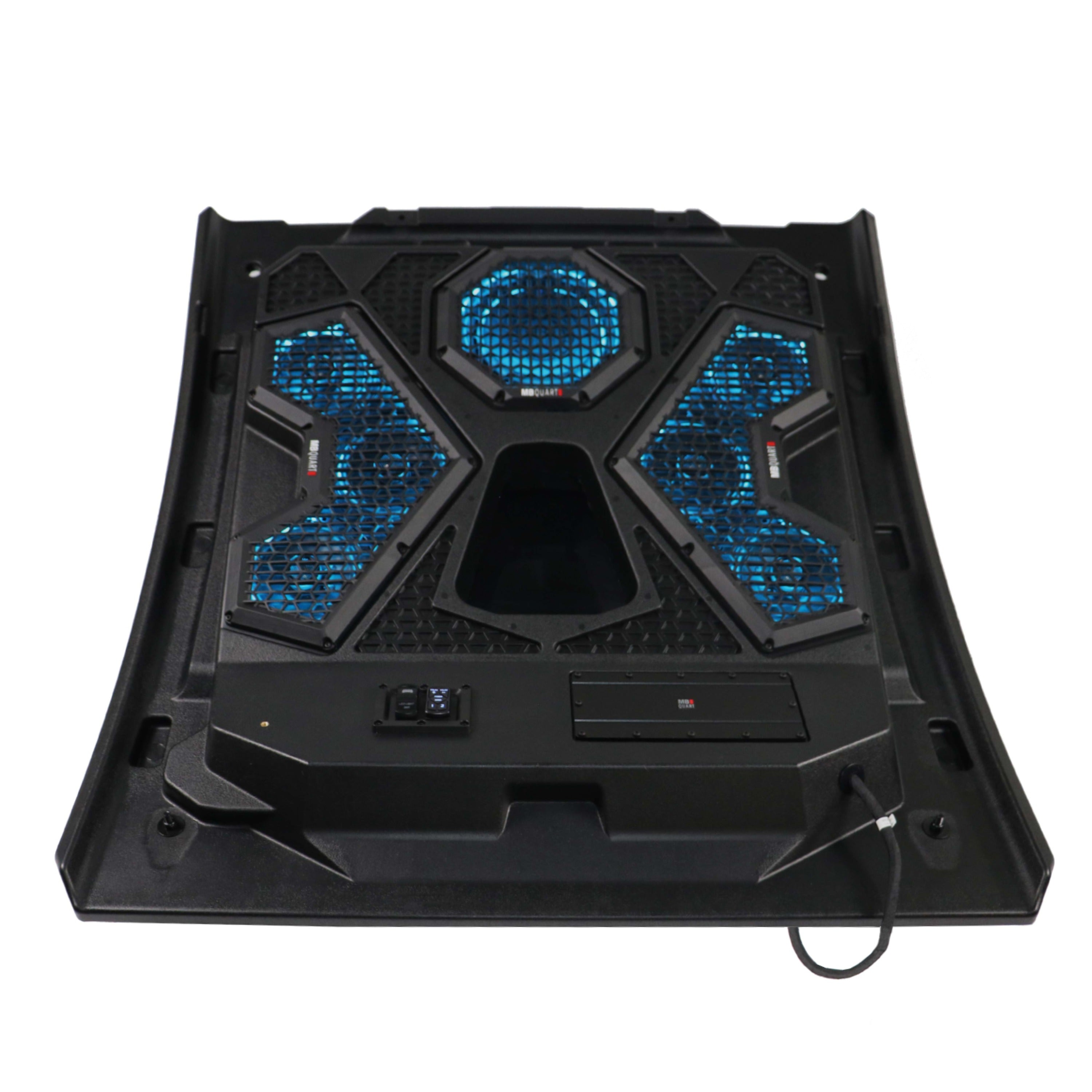 MB Quart MBQRT2-S7RRC 500-watt, RZR Trail audio roof designed to work with Polaris Ride Command (not included).