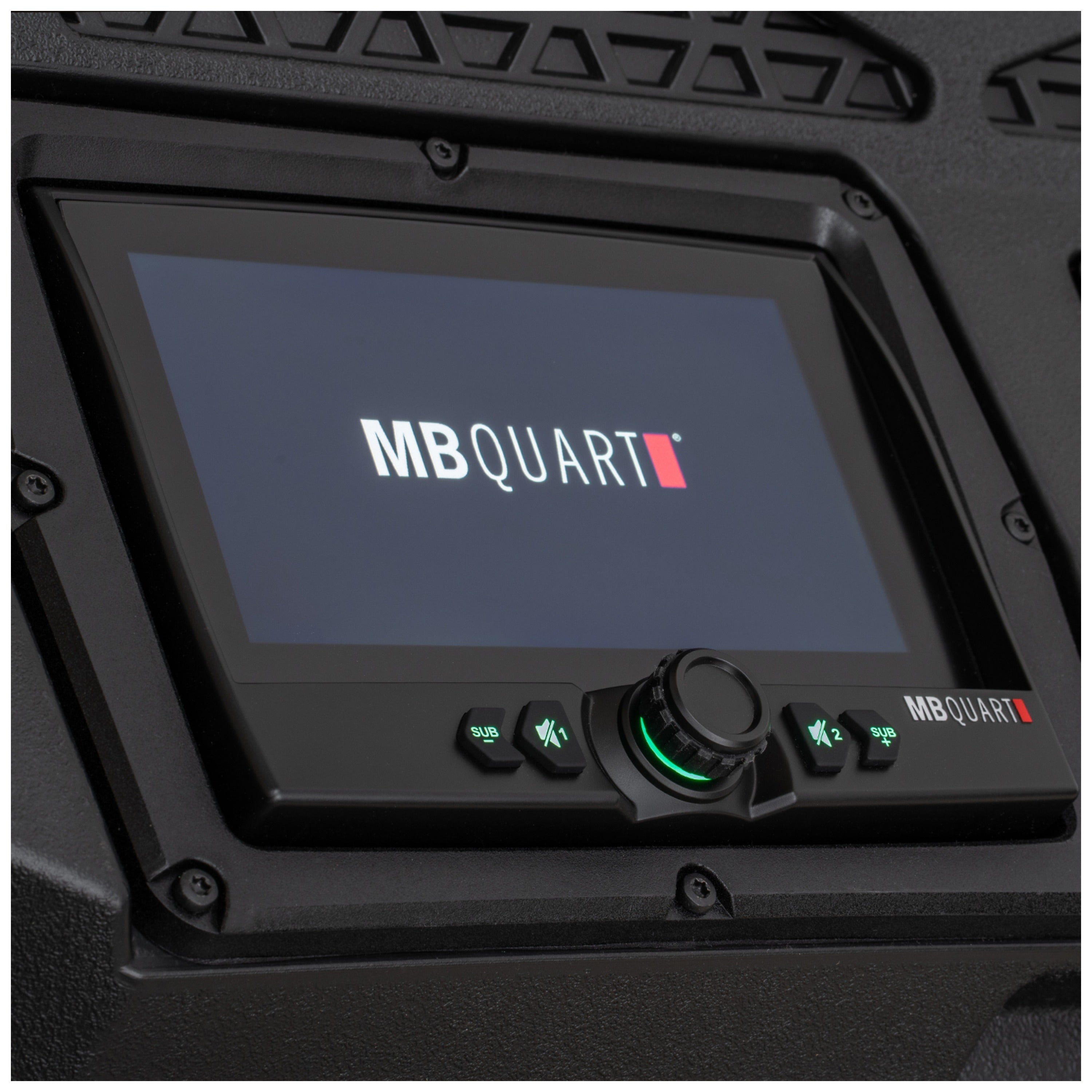 MB Quart MBQRT2-S7R 500-watt, RZR Trail audio roof with a GMR7V1 source unit.