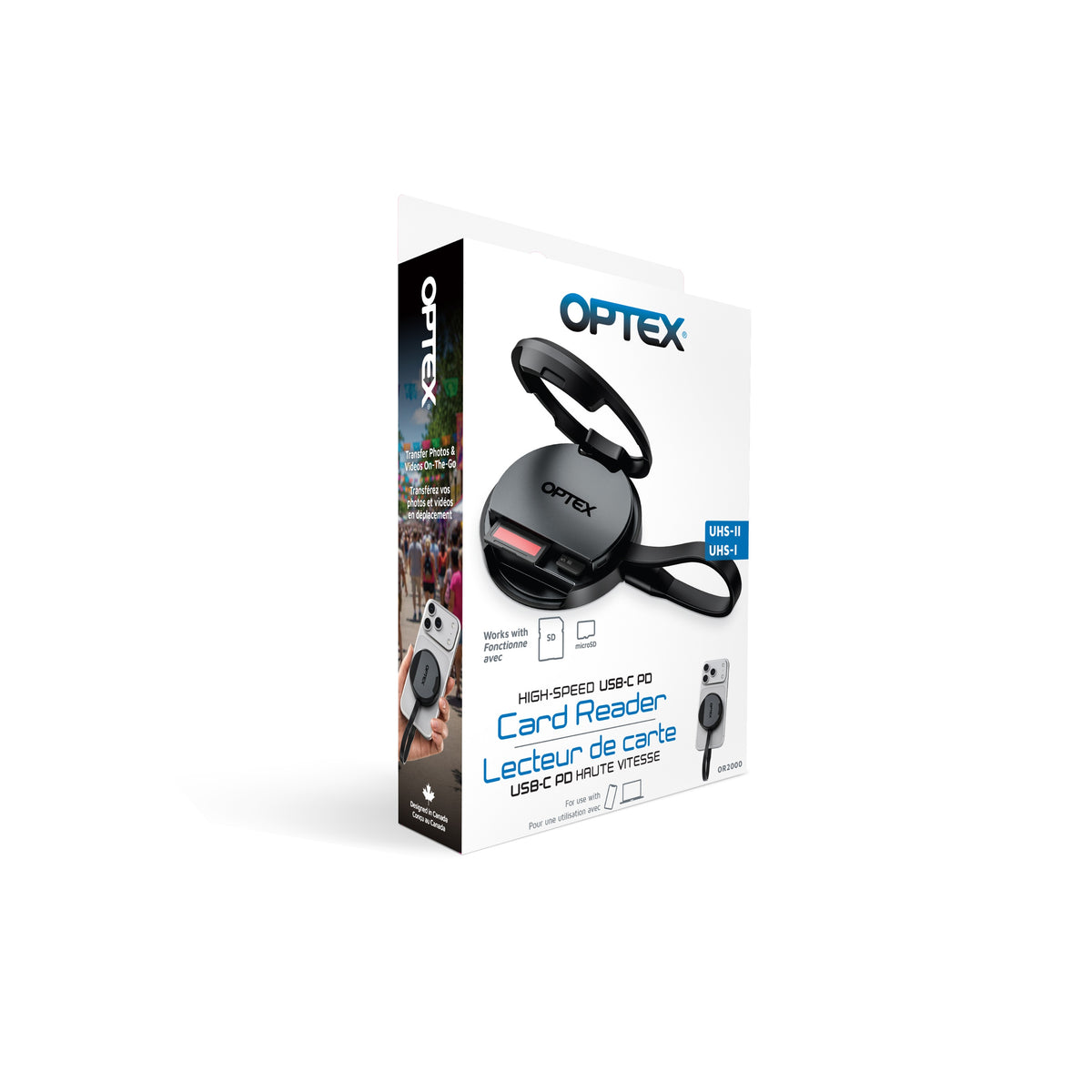 Optex UHS-II & USB-C PD Magnetic Card Reader