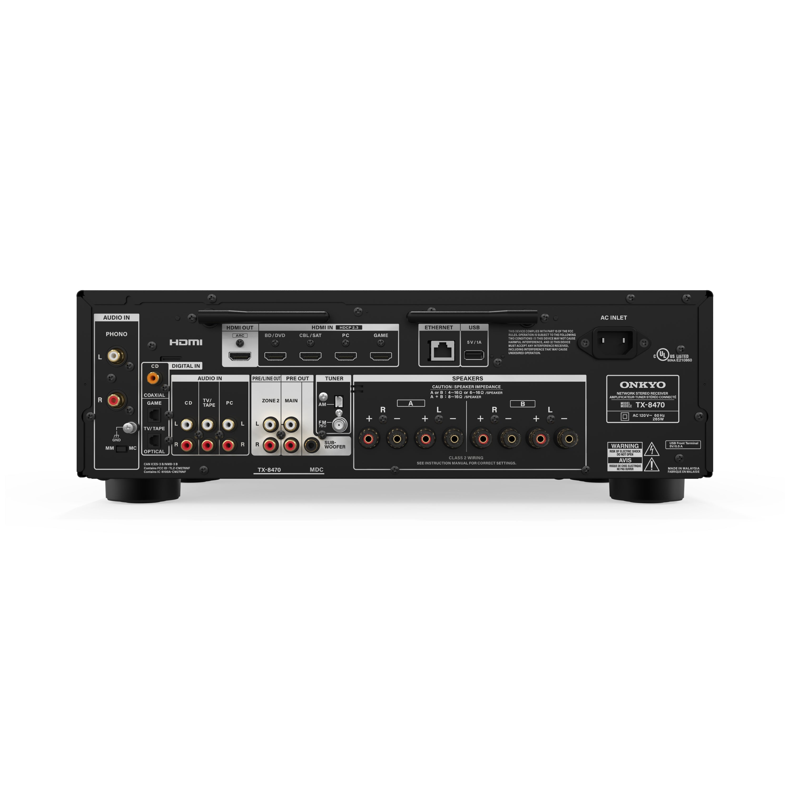 Récepteur stéréo réseau Hi-Fi Onkyo TX-8470