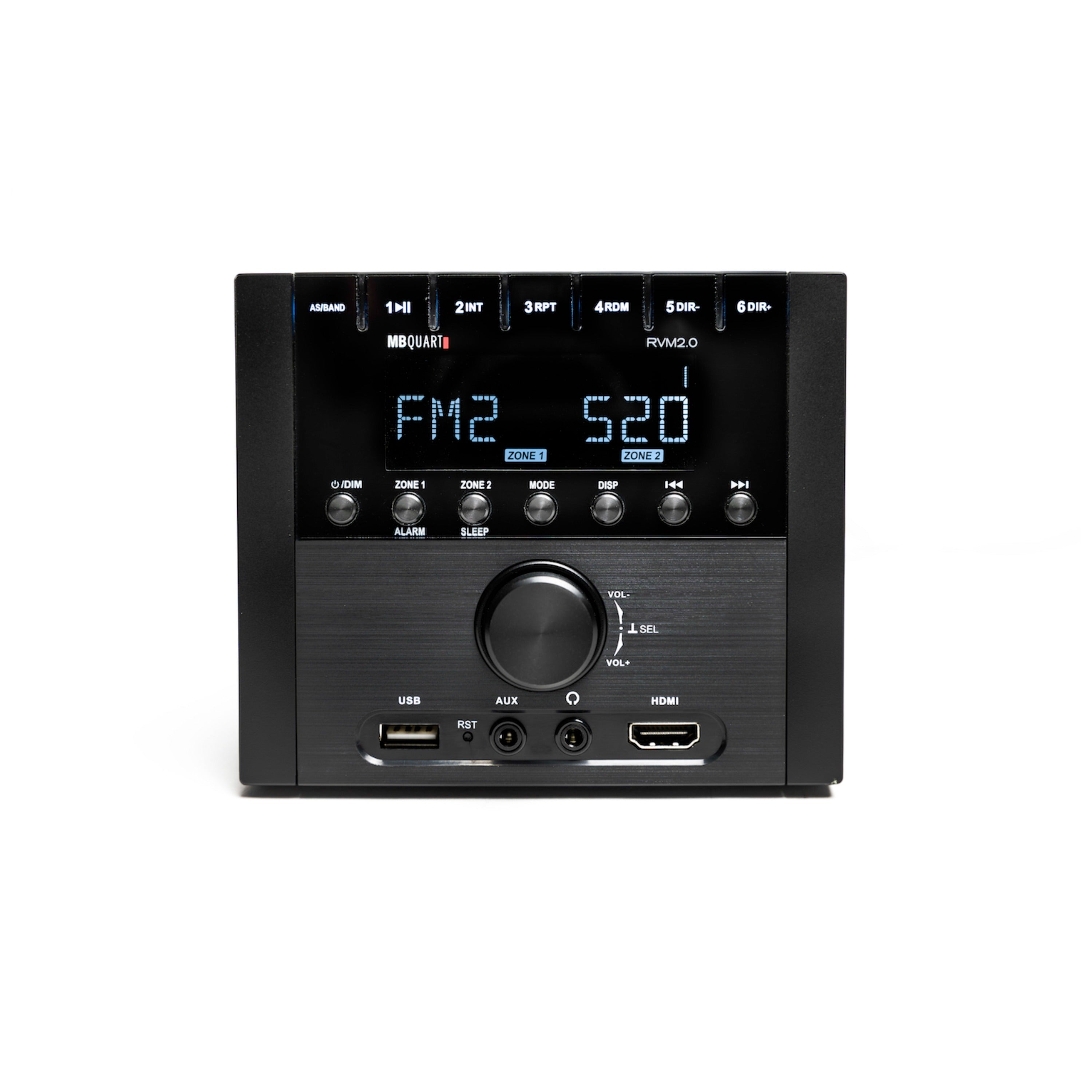 MB Quart RVM2.0 Digital Multimedia, Multi-Zone, 160 Watt RV Mechless Source Unit with AM/FM & Bluetooth.