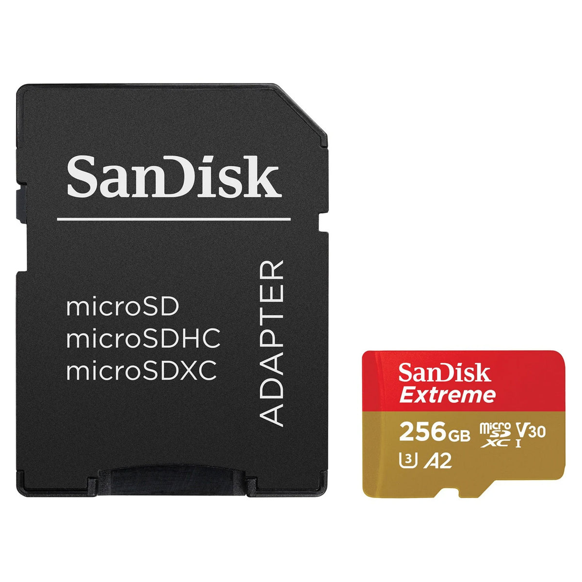 SanDisk Extreme MicroSDXC V30 A2 with SD Adapter
