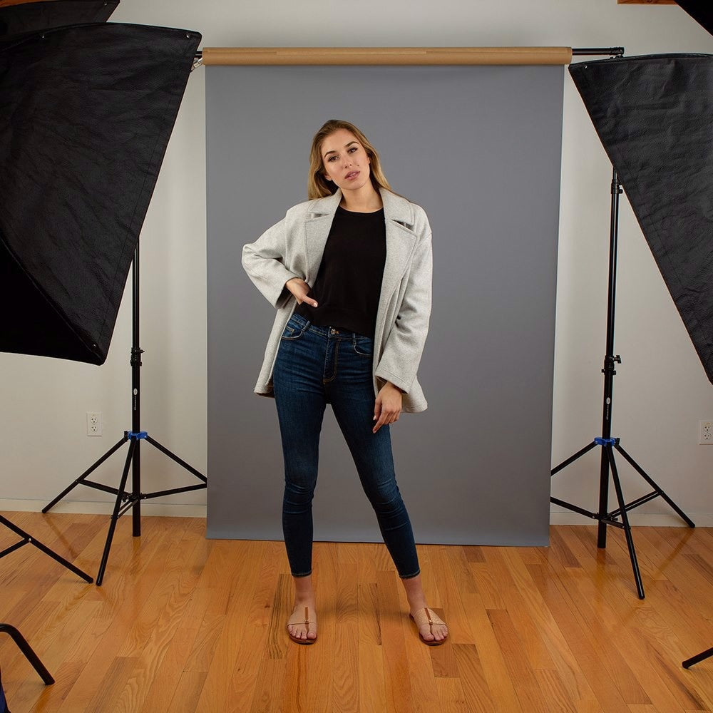 Fond photo en vinyle solide Savage gris