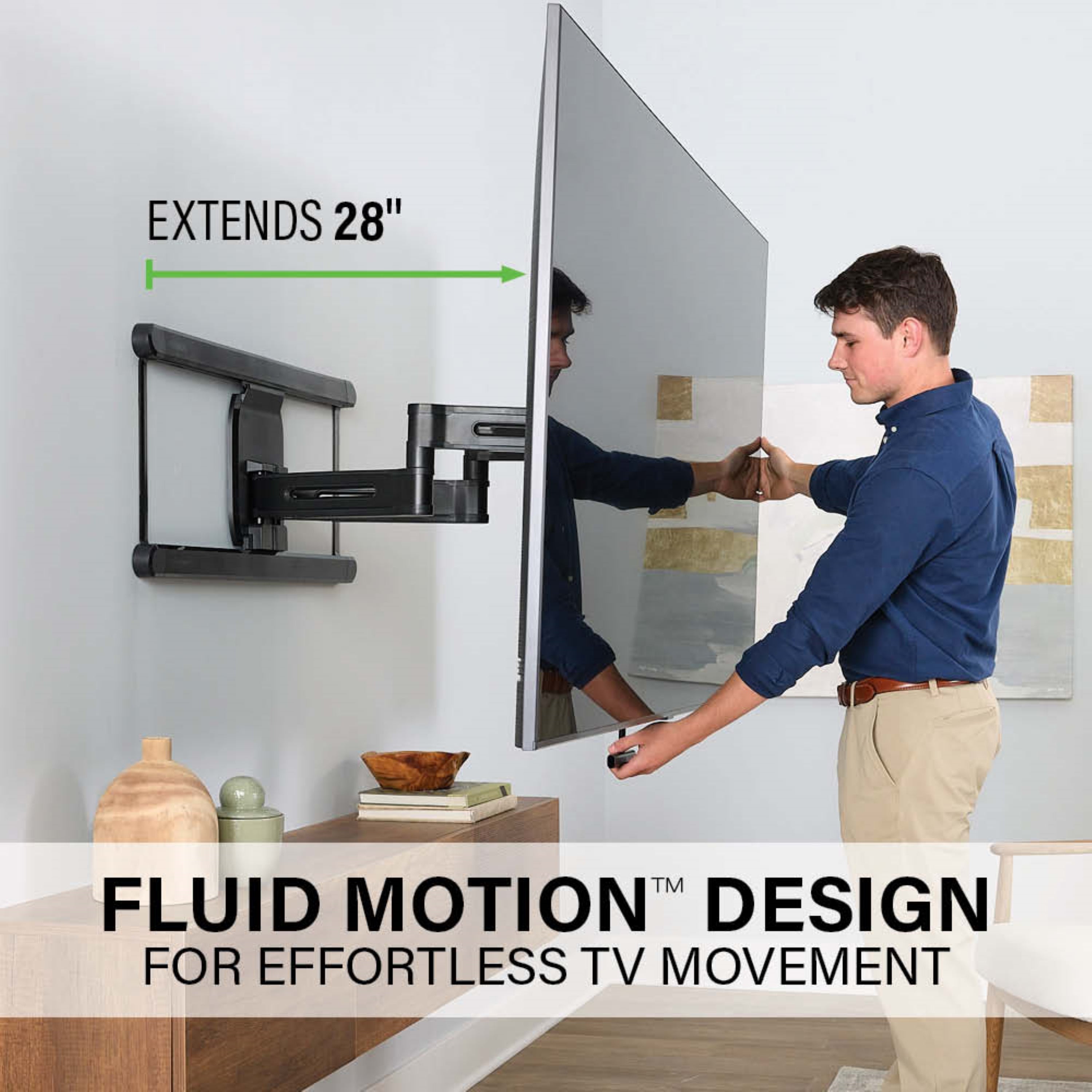 Support mural TV Sanus Advanced Full Motion 4D Shift pour téléviseurs de 42 à 90 pouces