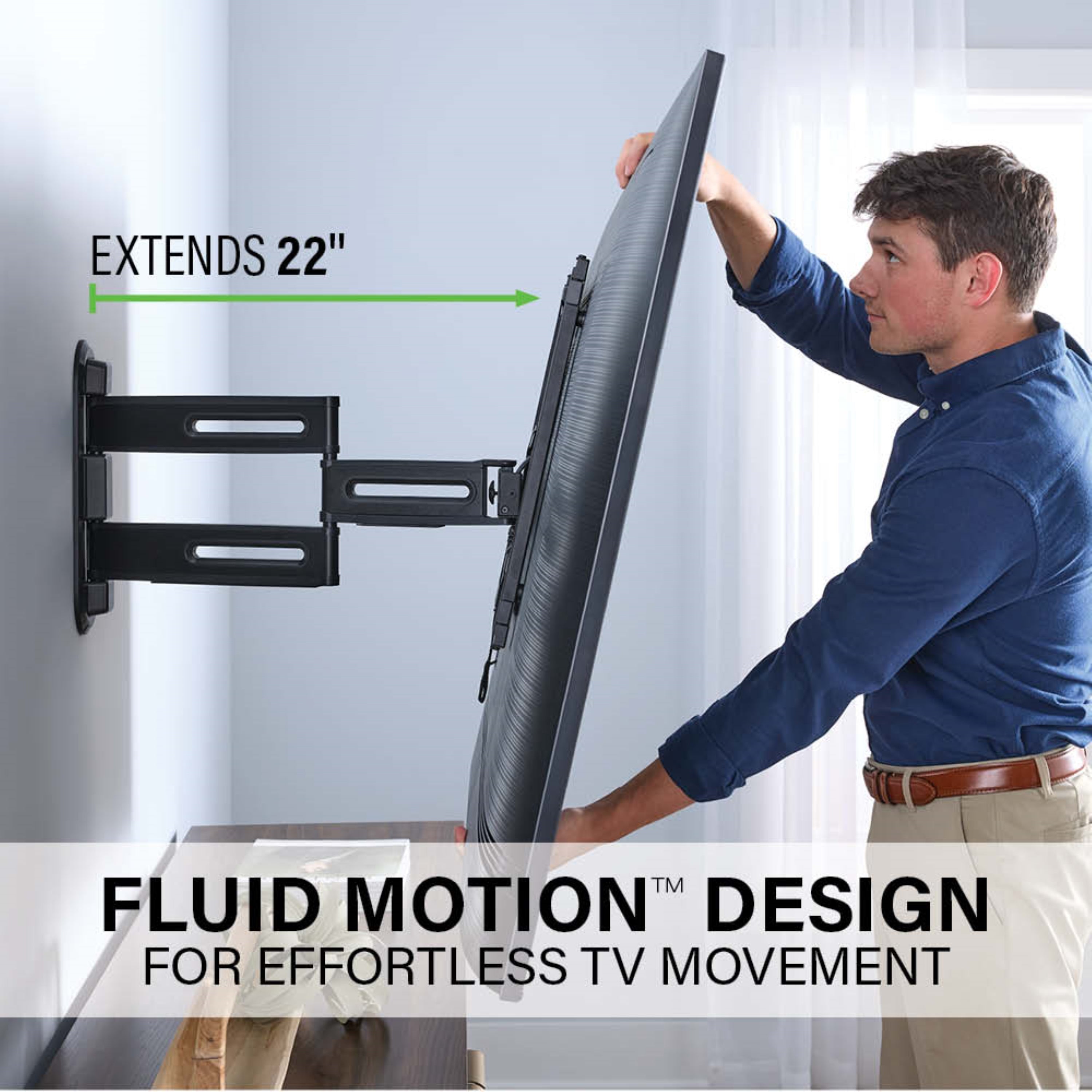 Support mural TV Sanus Advanced Full Motion 4D Shift pour téléviseurs de 32 à 65 pouces