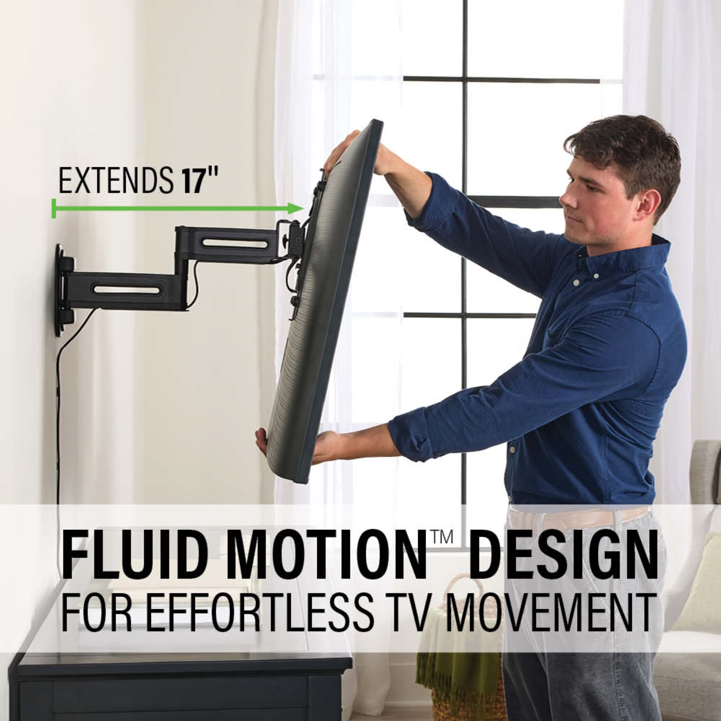 Support mural TV Sanus Advanced Full Motion 4D Shift pour téléviseurs de 19 à 43 pouces