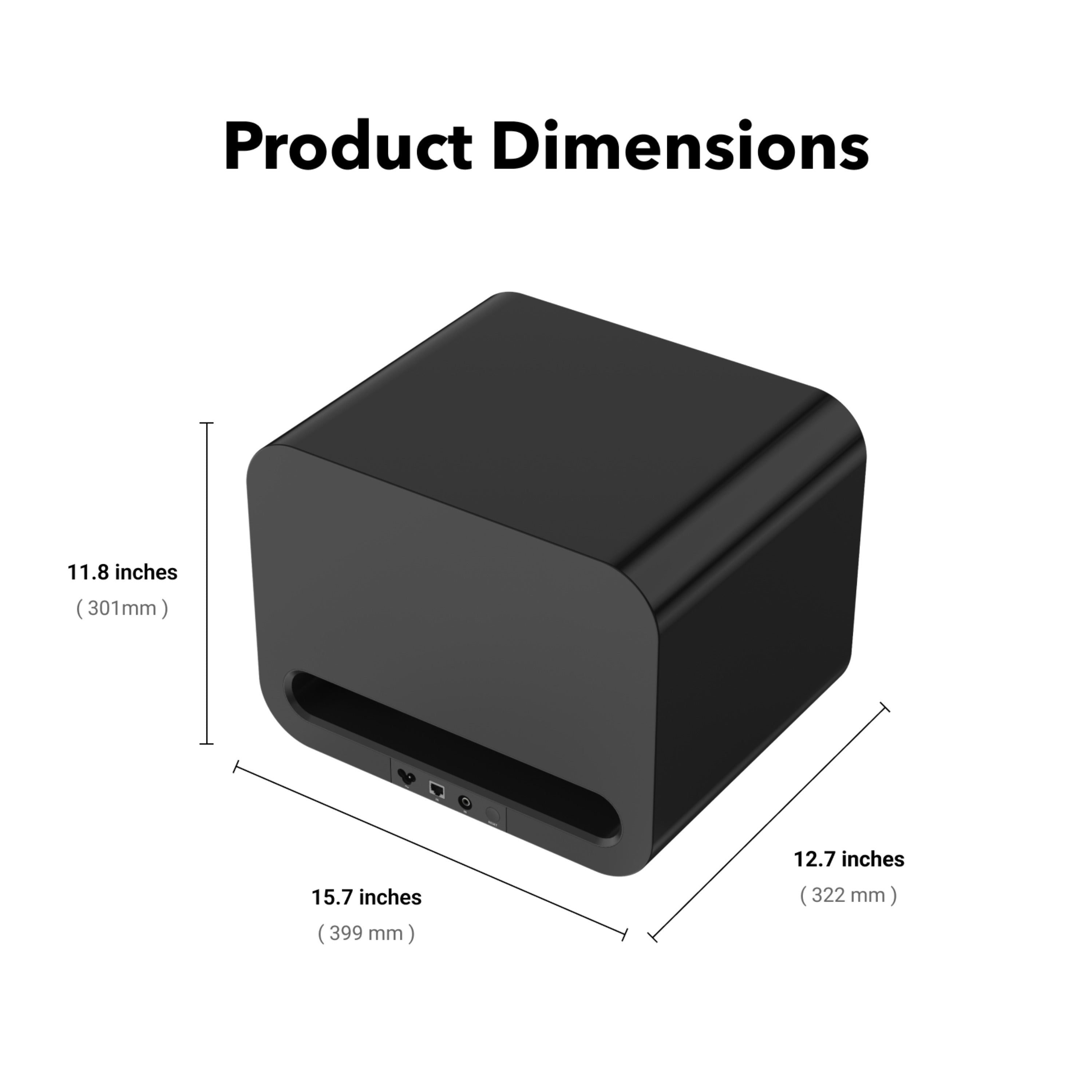 Caisson de basses sans fil WiiM Sub Pro 8" pour l'écosystème WiiM avec entrée ligne RCA en option