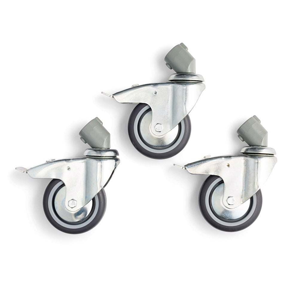 Jeu de 3 roues Manfrotto 100 mm avec freins et pieds 22 mm