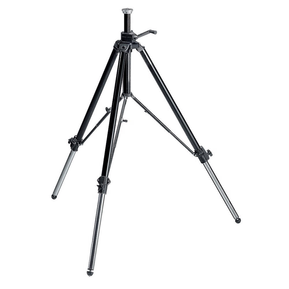 Trépied vidéo Manfrotto en aluminium avec colonne centrale à engrenages