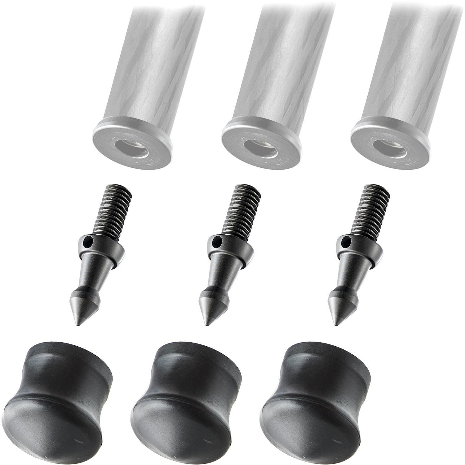 Pieds en caoutchouc à pointes Gitzo de 38 mm de diamètre (lot de 3)