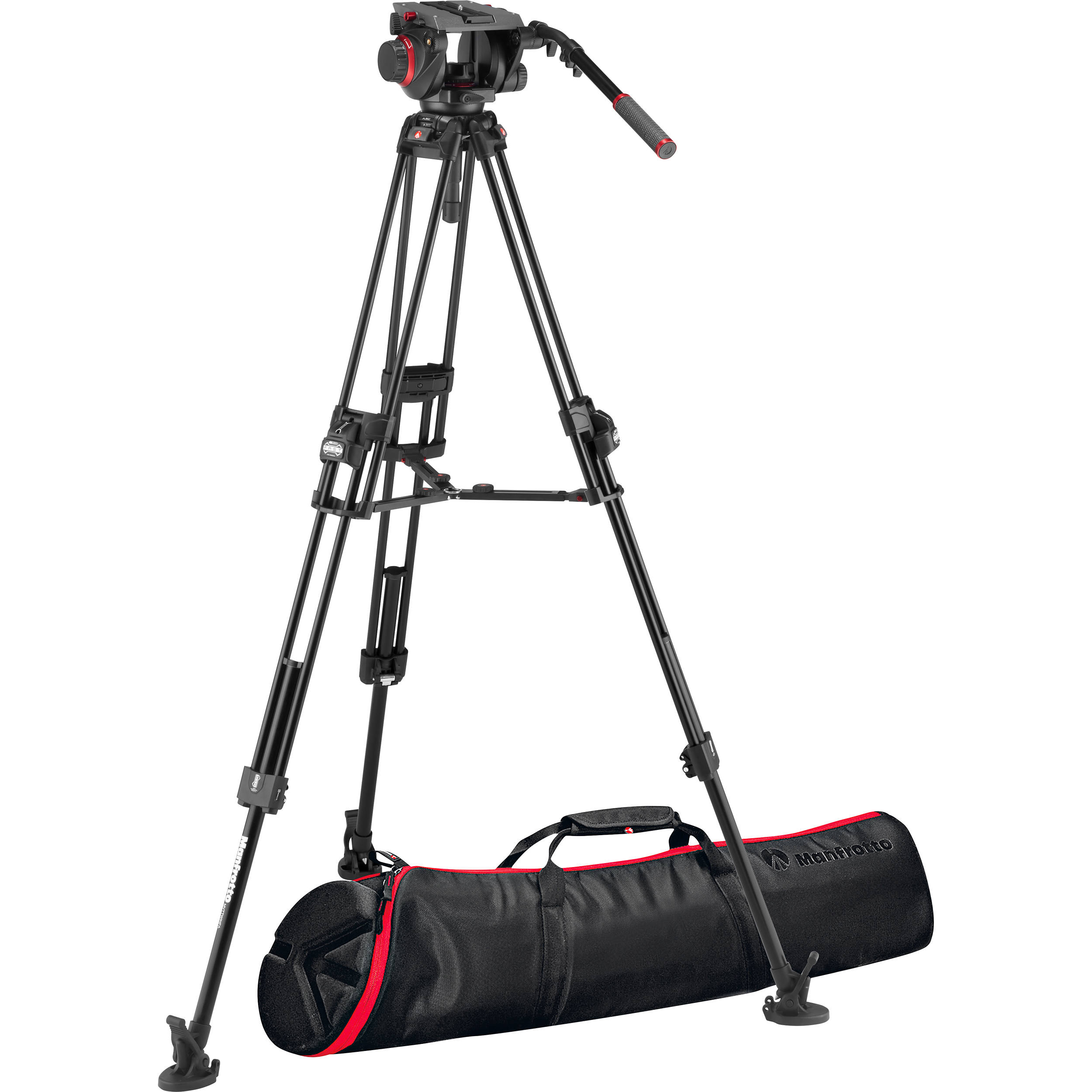 Rotule vidéo fluide Manfrotto 509 et jambe double rapide en aluminium