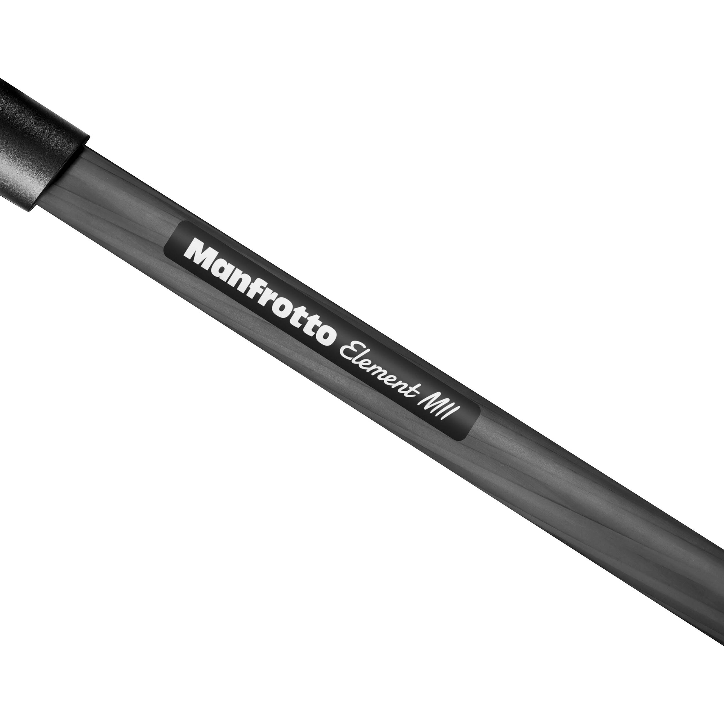 Kit Manfrotto Element MII CF avec pince pour téléphone et Bluetooth