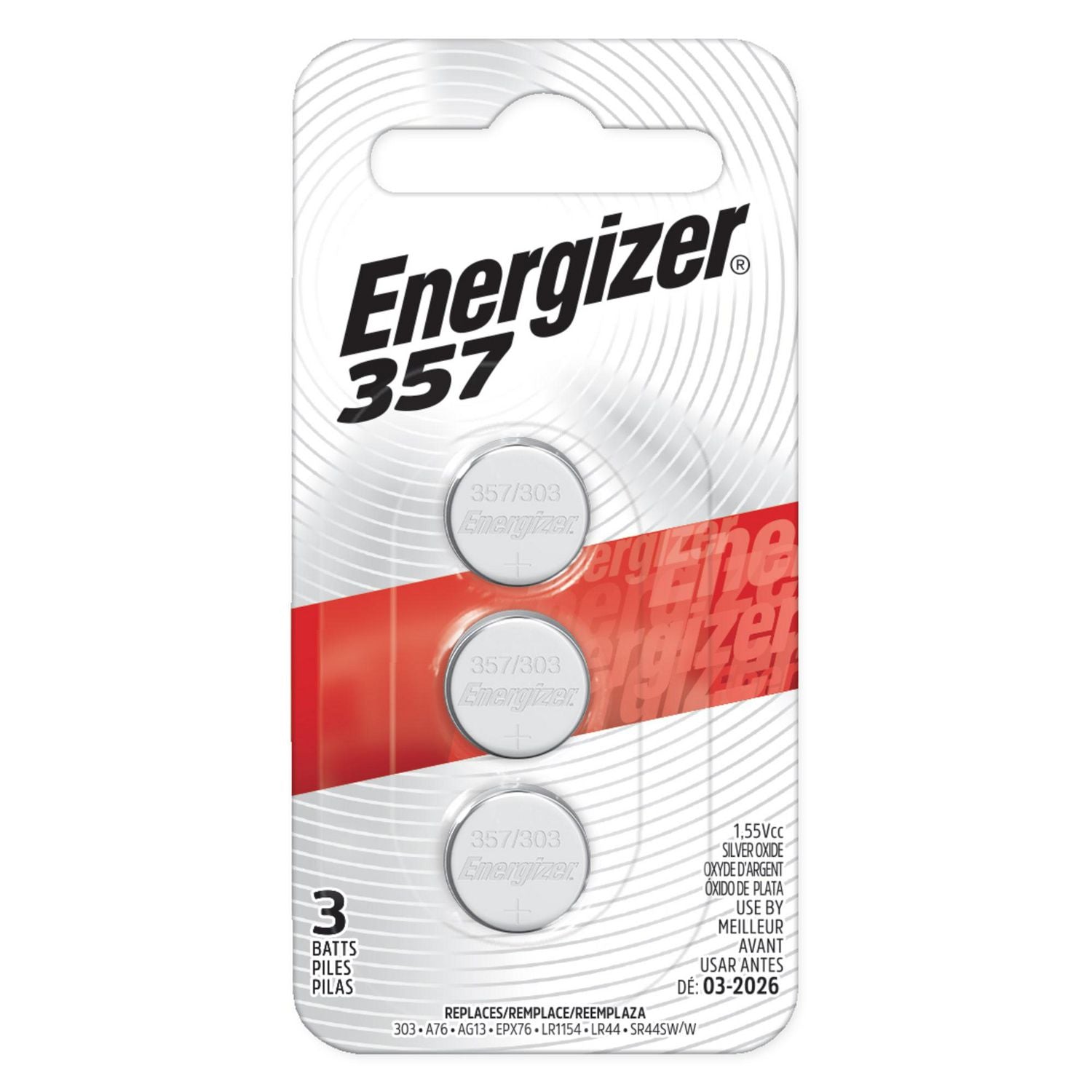 Piles Energizer Zero Mercury 357 (lot de 3)