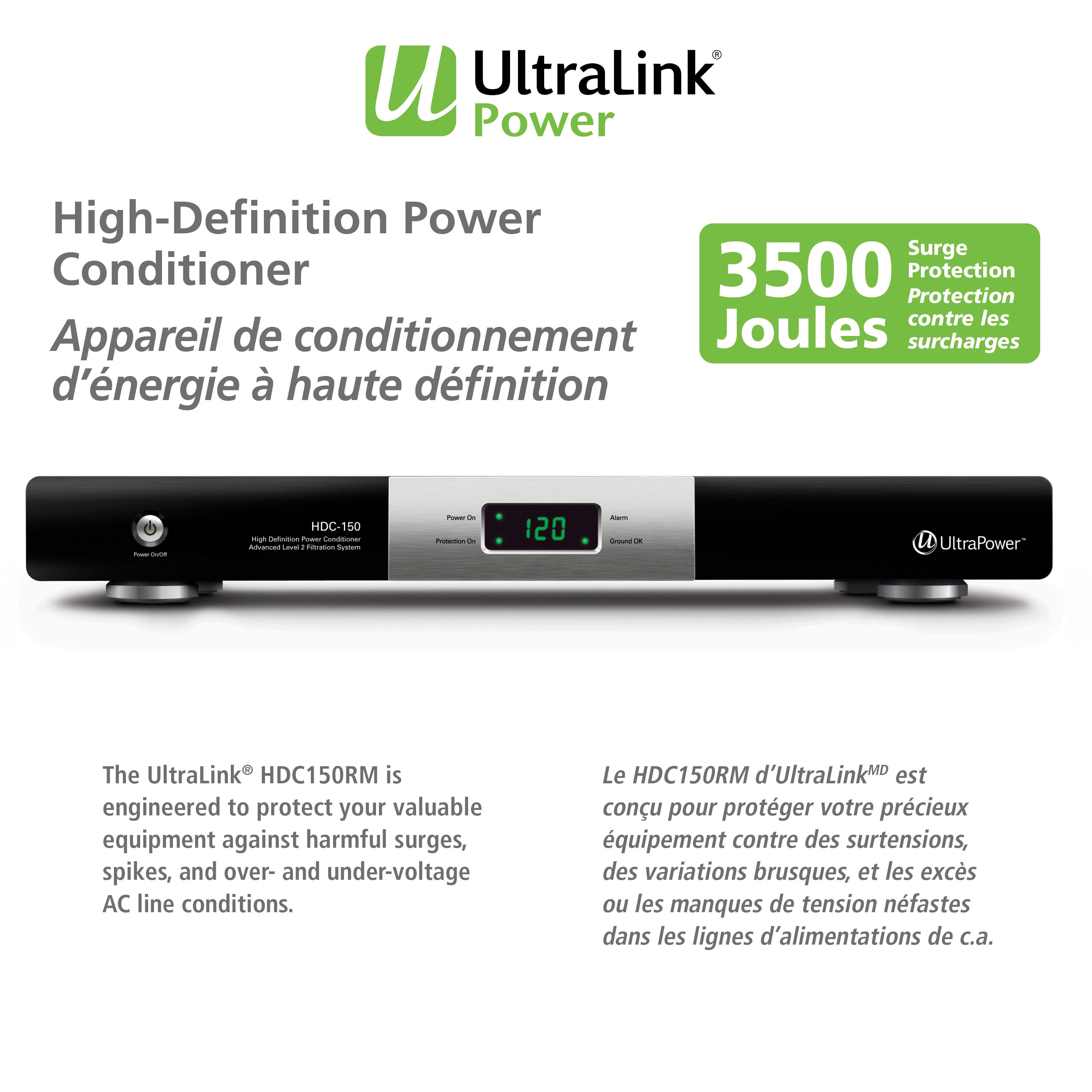 UltraLink Power : Conditionneur d'alimentation haute définition - 8 prises