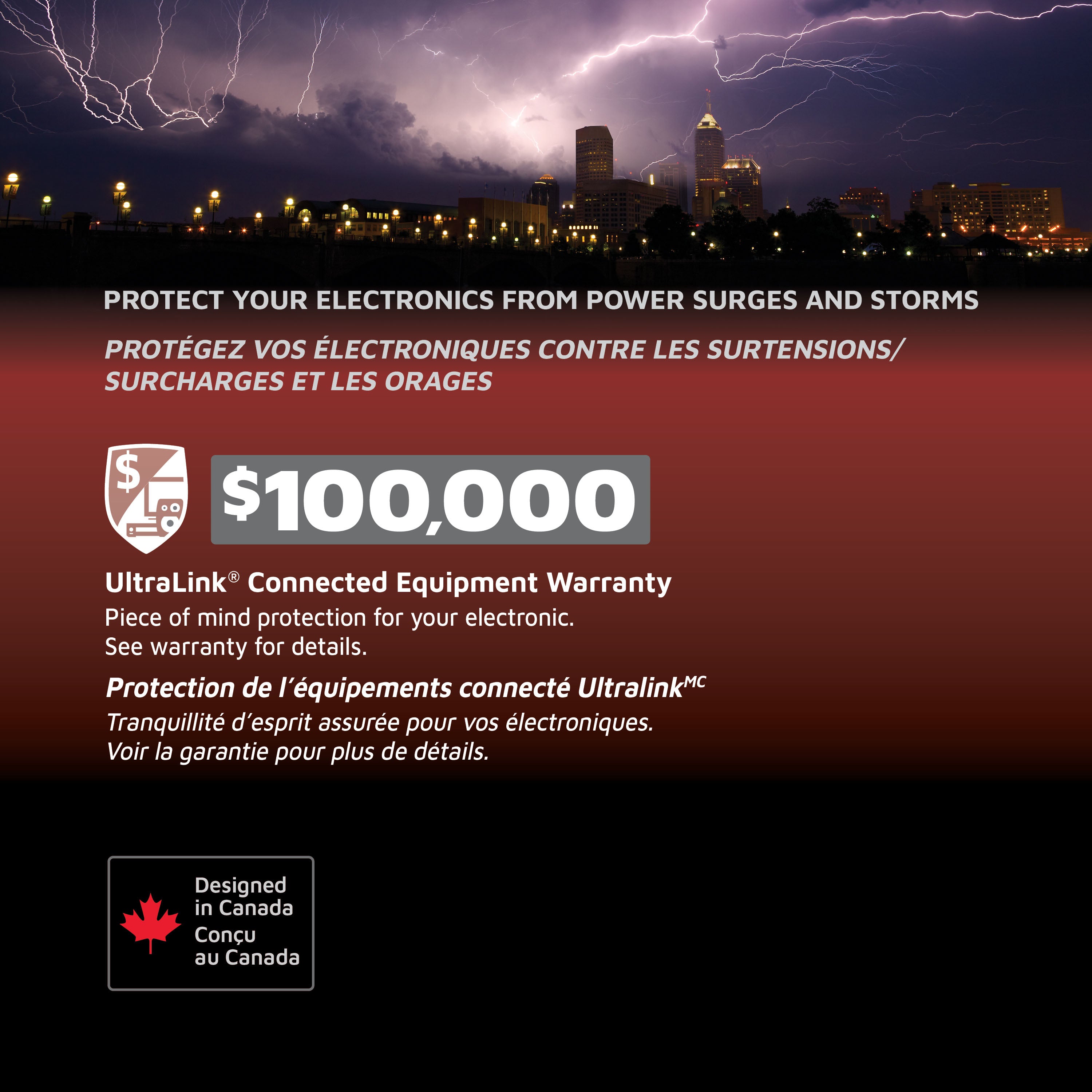 UltraLink Noir: Multimedia Surge Protector - 7 Outlets - 3 USB - White