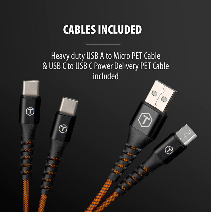 Batterie externe solaire ToughTested 3 ports 24 000 mAh avec charge rapide Power Delivery