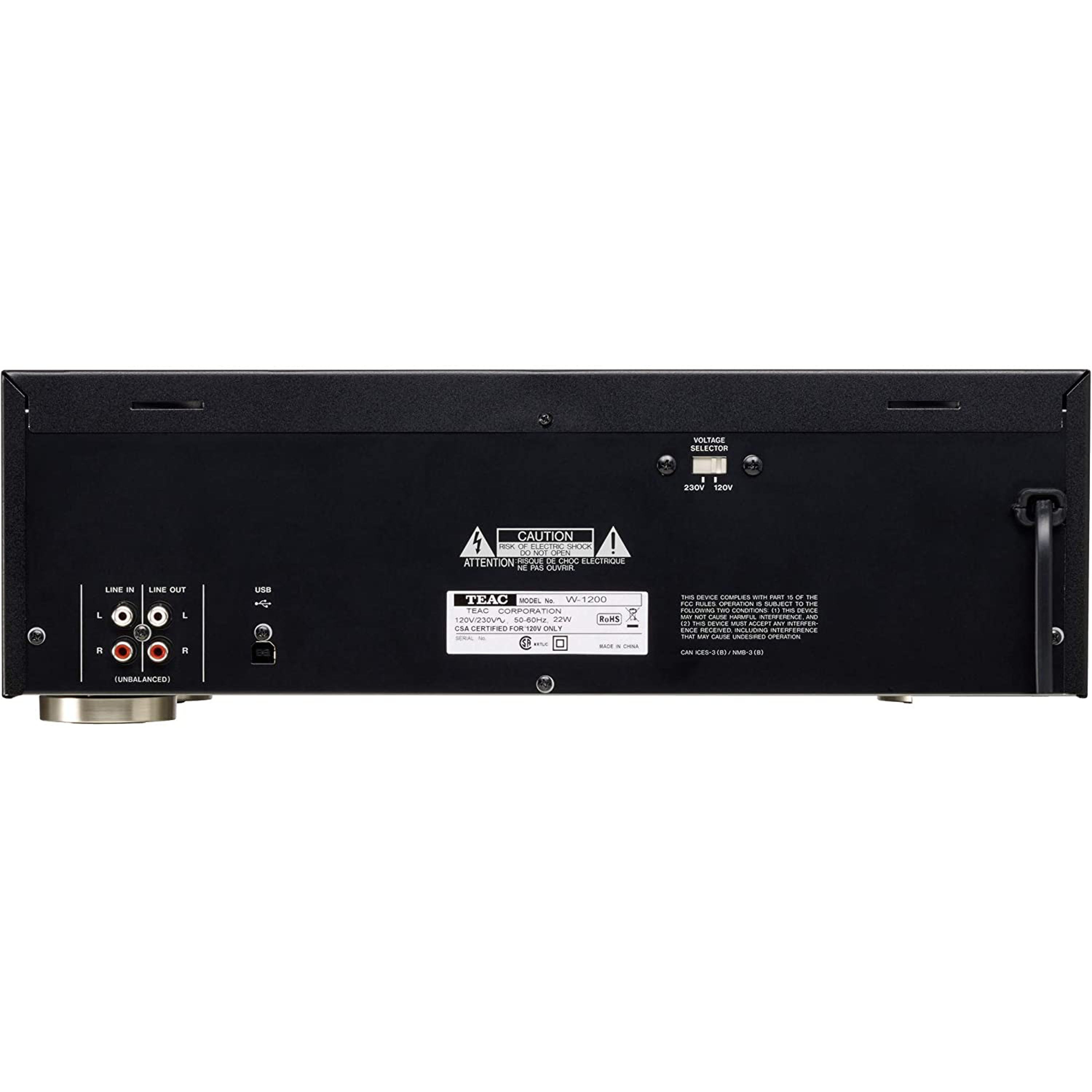 Platine cassette double TEAC W-1200 (noir)