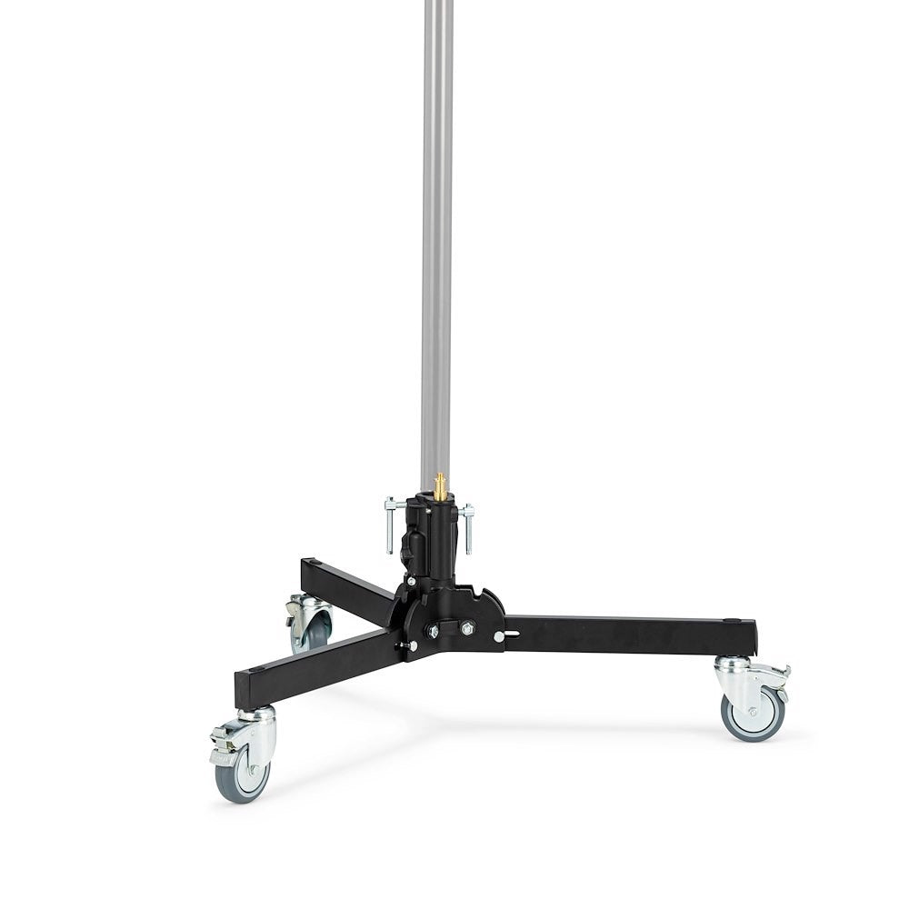 Petite base Manfrotto avec tête universelle et roulettes