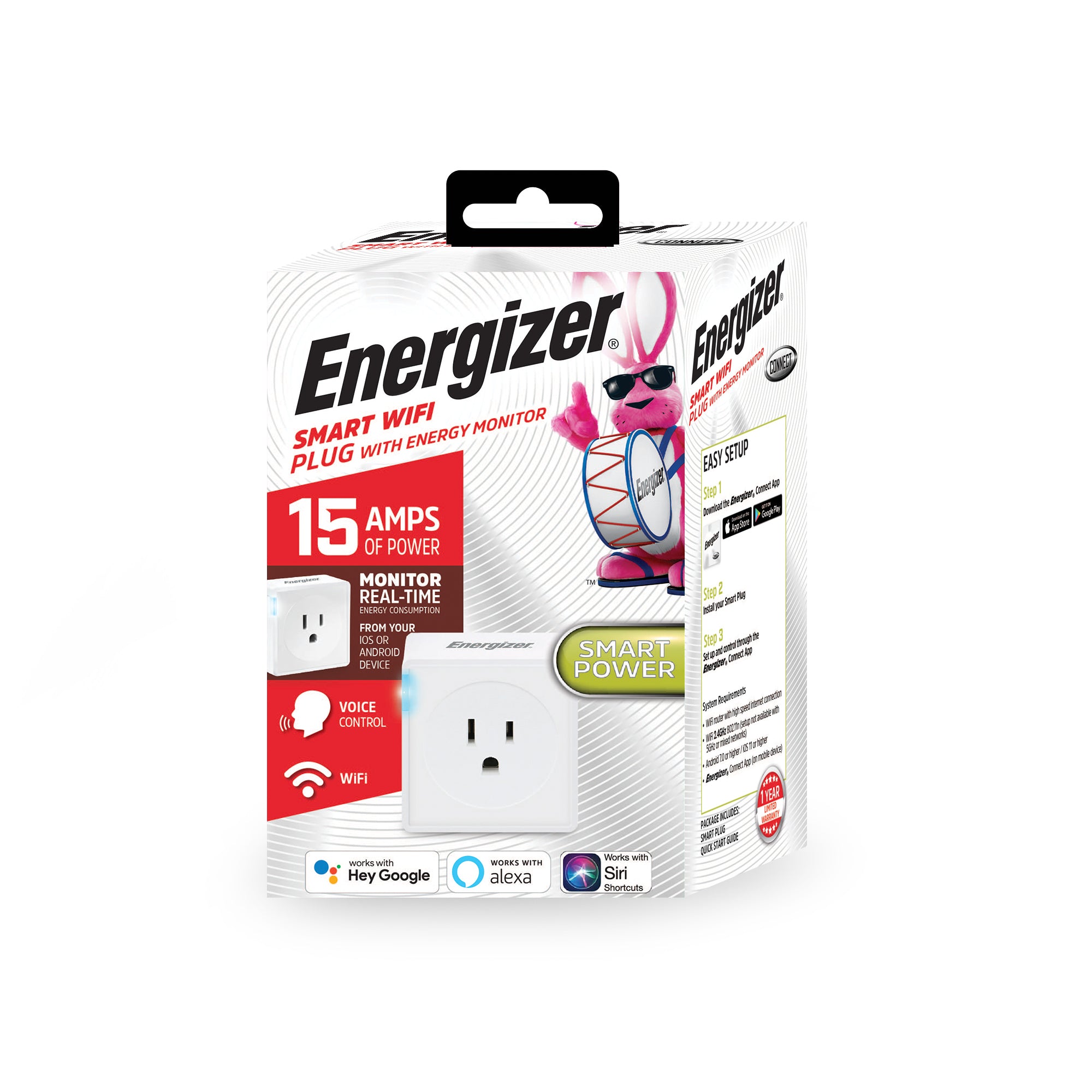 Prise Wi-Fi intelligente Energizer avec moniteur d'énergie