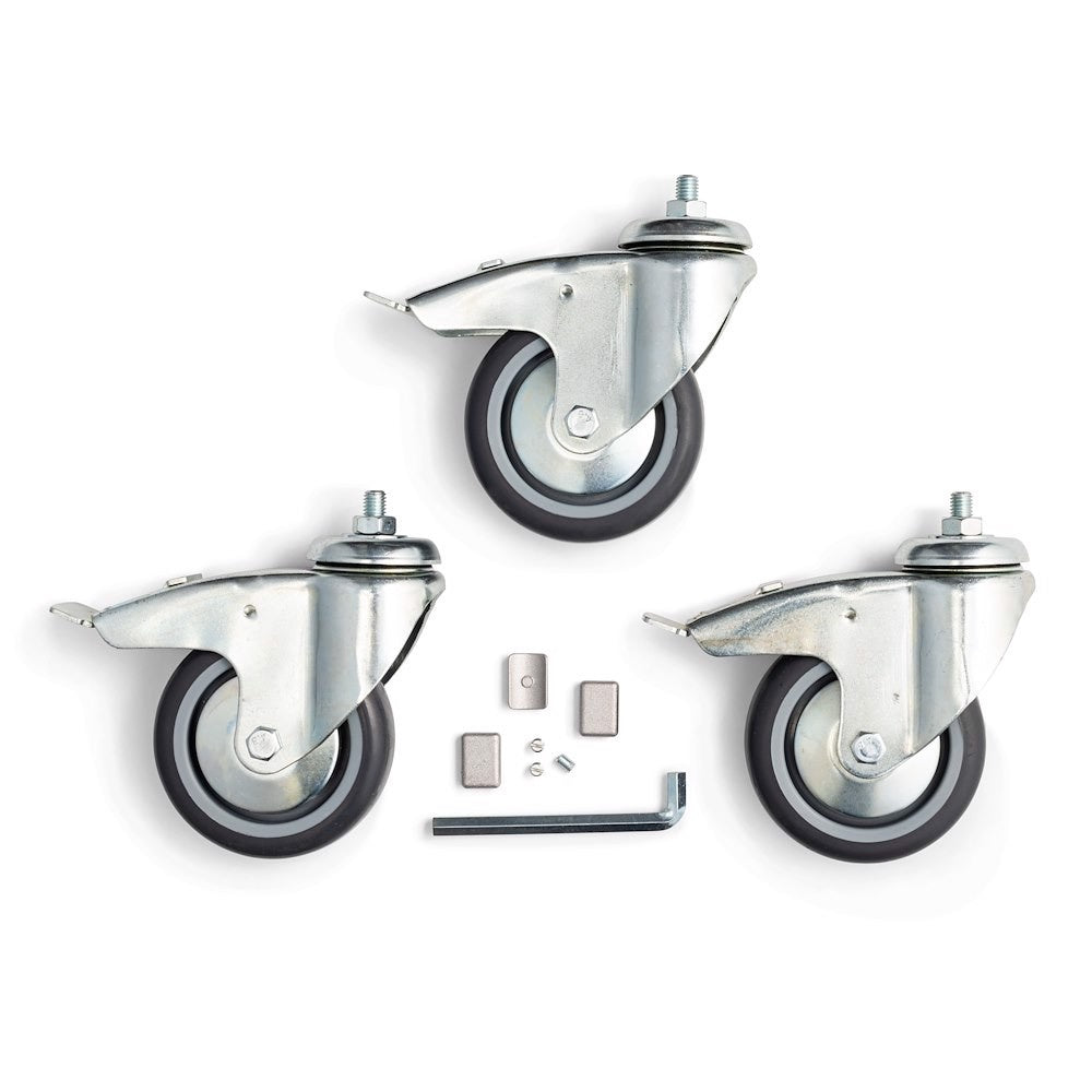 Jeu de 3 roues Manfrotto 100 mm avec freins, filetage M10