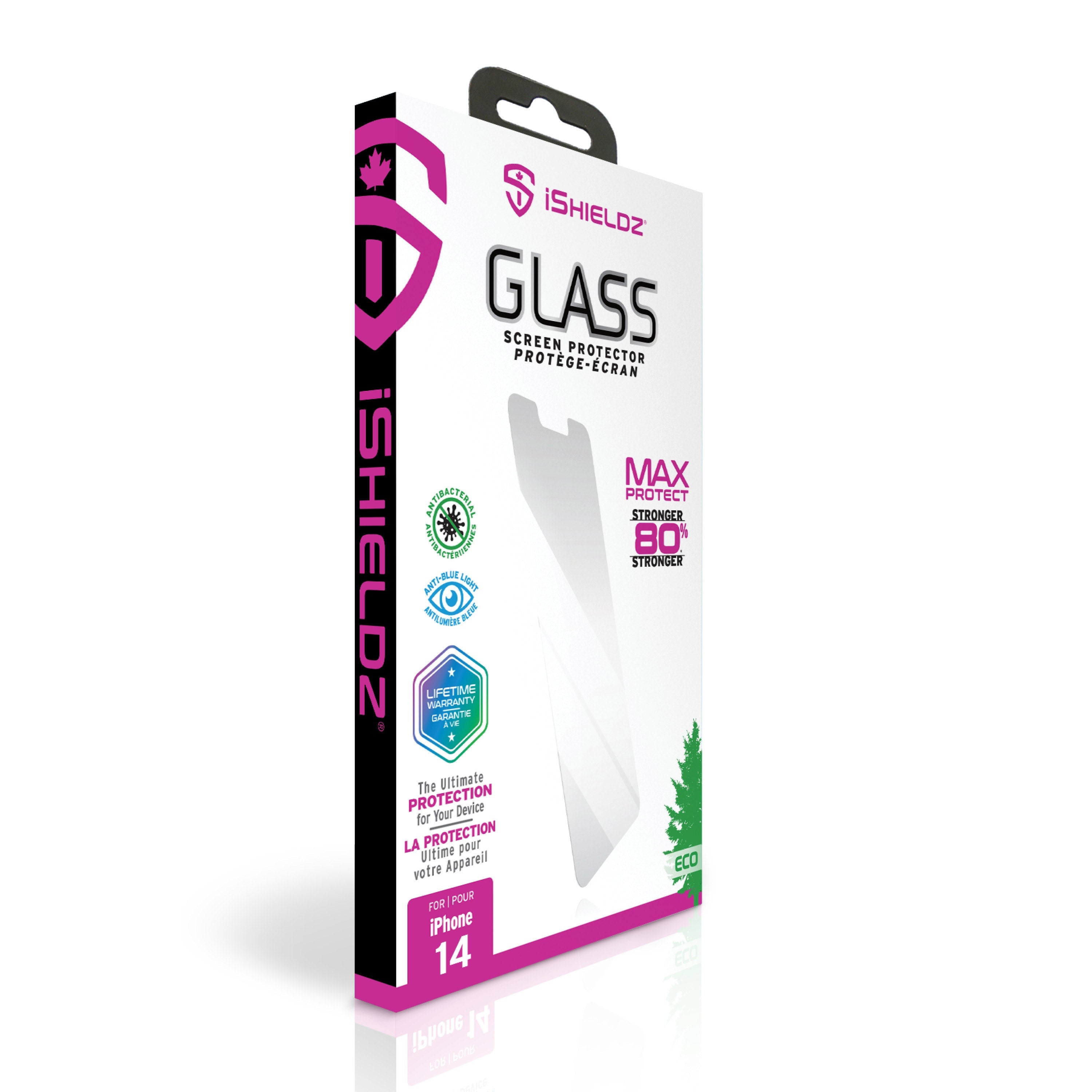 Protection d'écran en verre iShieldz MAX PROTECT pour Apple iPhone