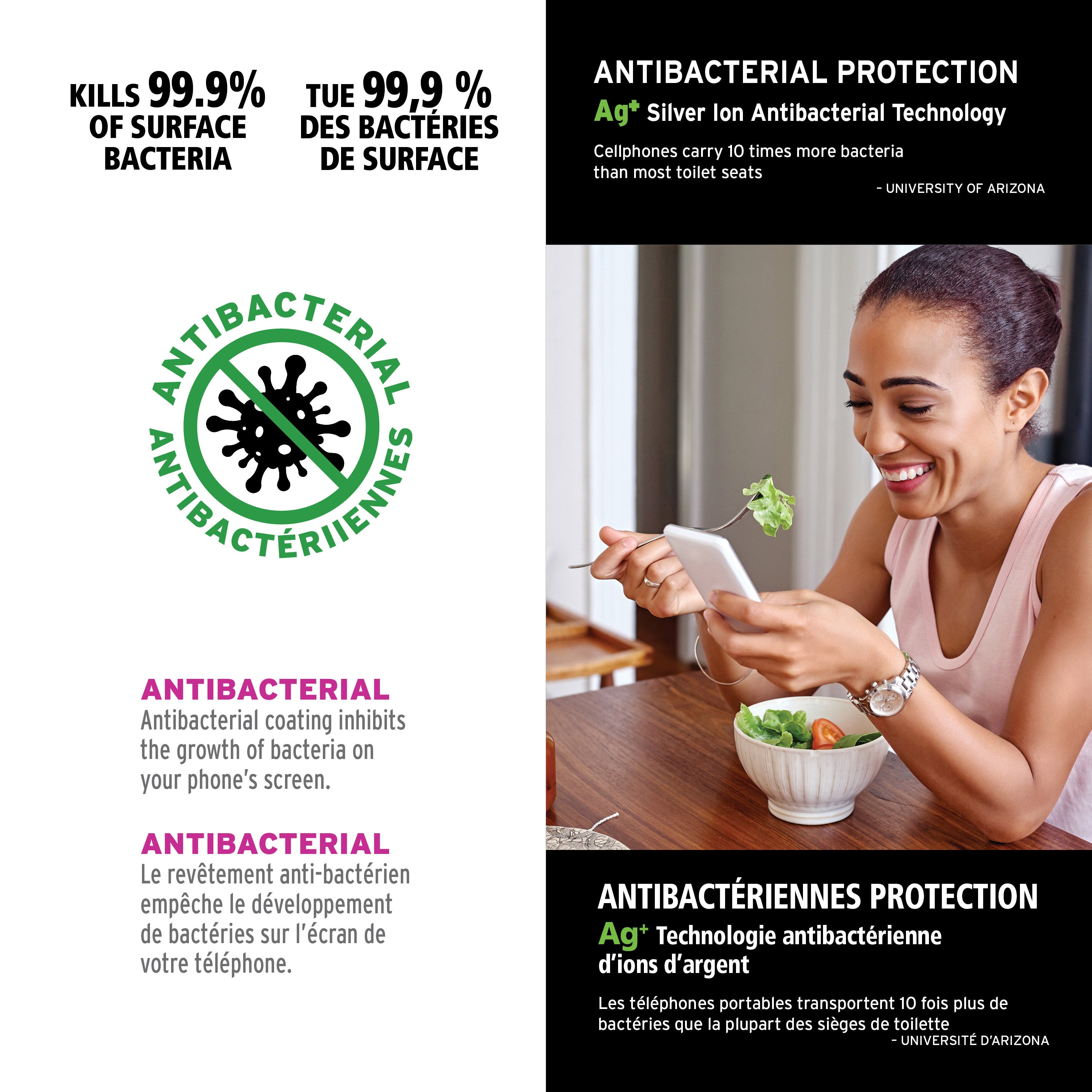 Protection d'écran en verre iShieldz MAX PROTECT pour Apple iPhone