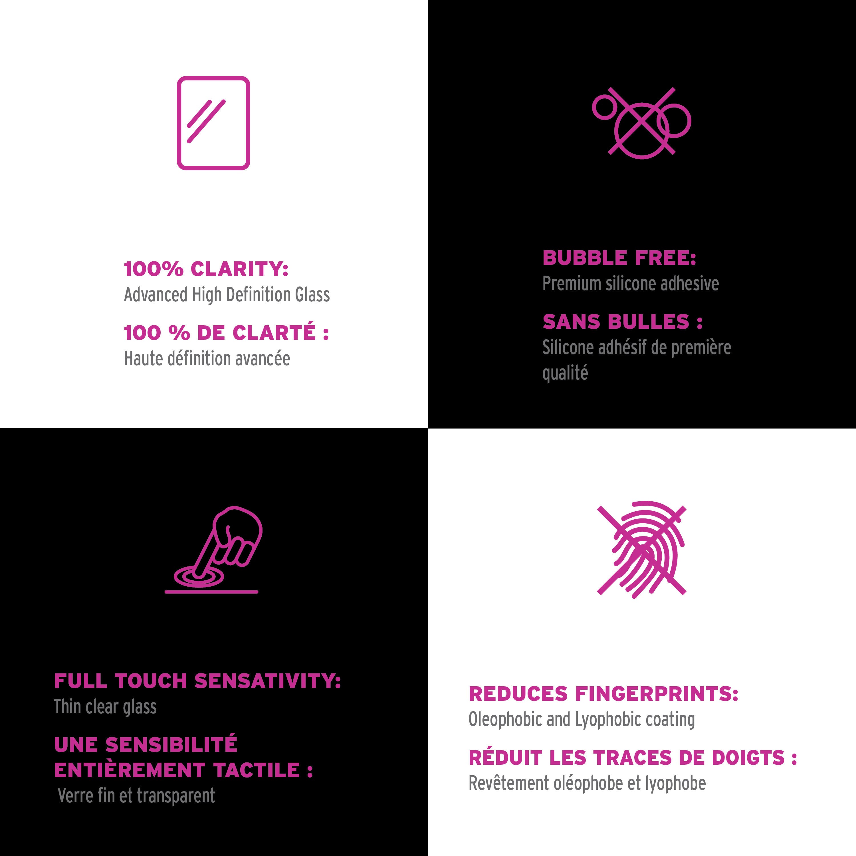 Protection d'écran en verre iShieldz MAX PROTECT pour Apple iPhone