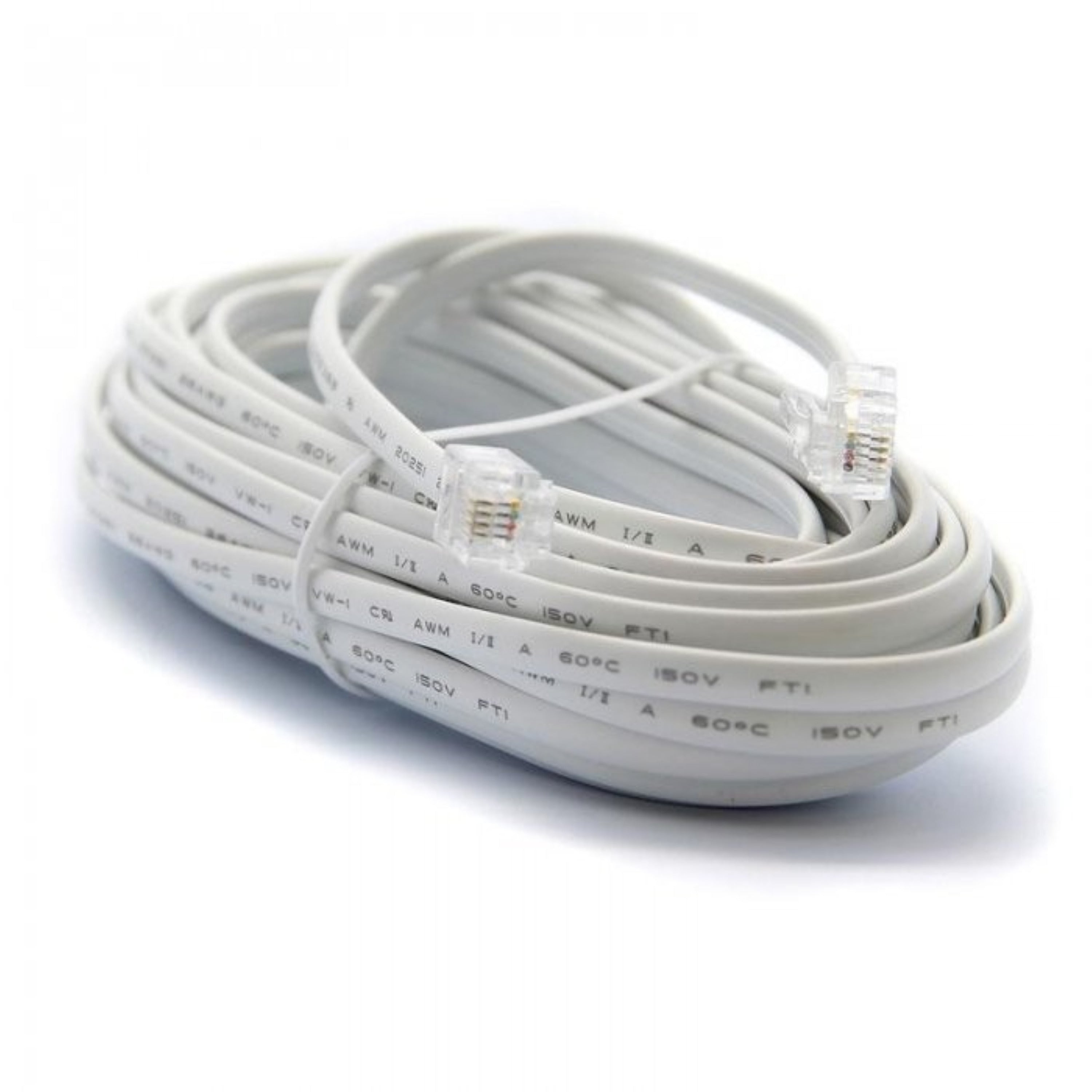 Ultralink Home Line Cord Mod Plugs - White - 2.1m/7ft
