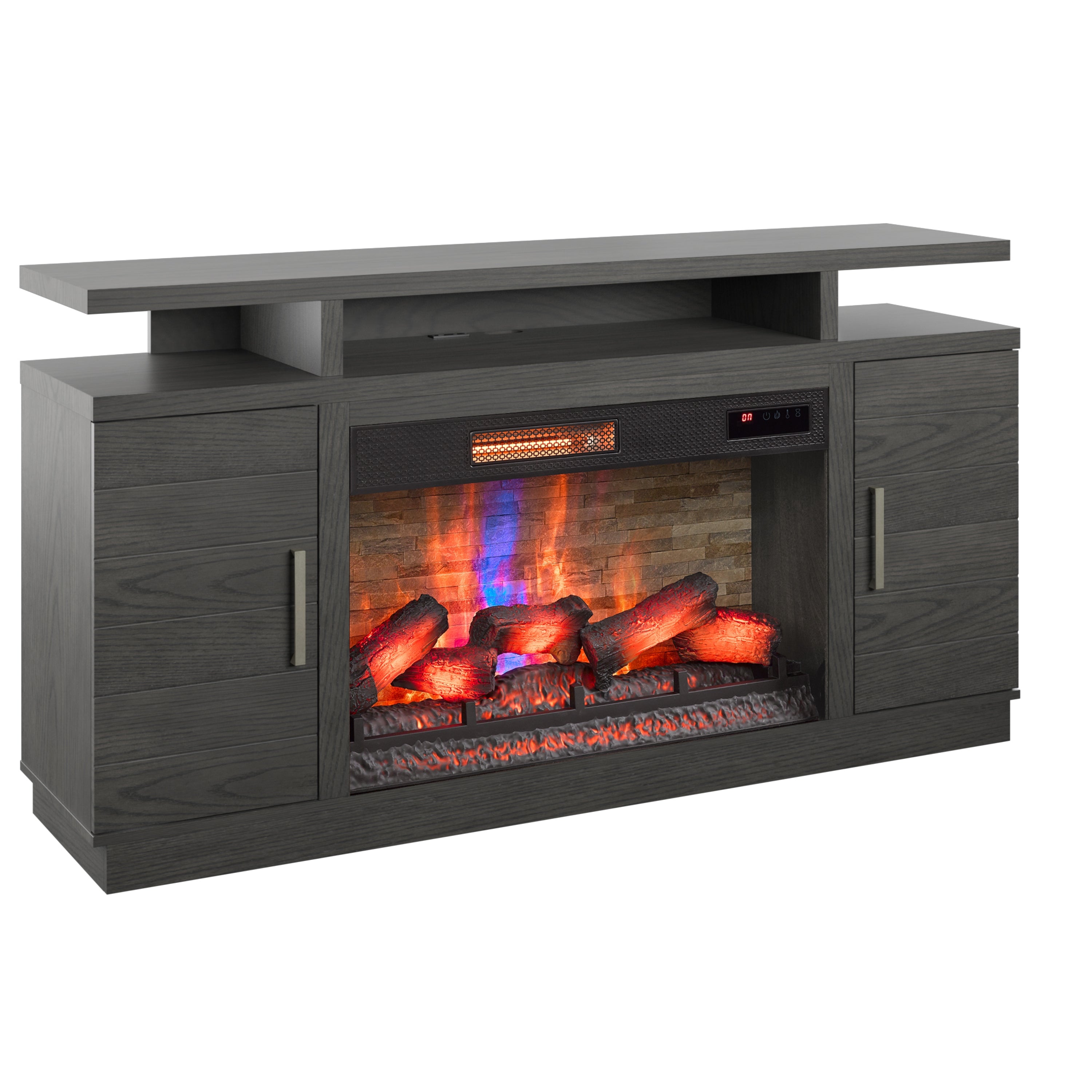 Bell'O Breya Media Stand with Electric Fireplace Insert Included