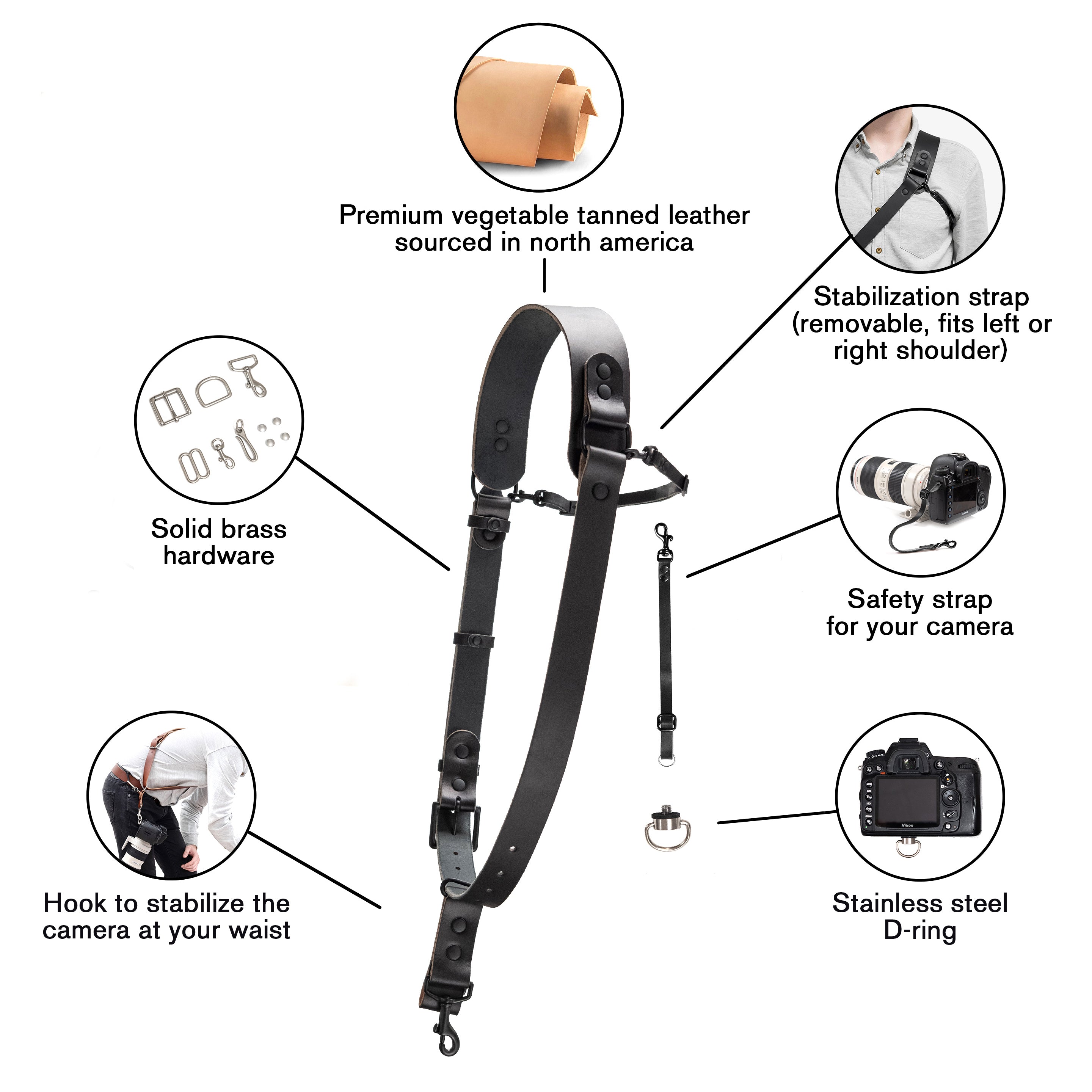 小物 faf shoulder strap Fab' F16 Leather Shoulder Strap Standard