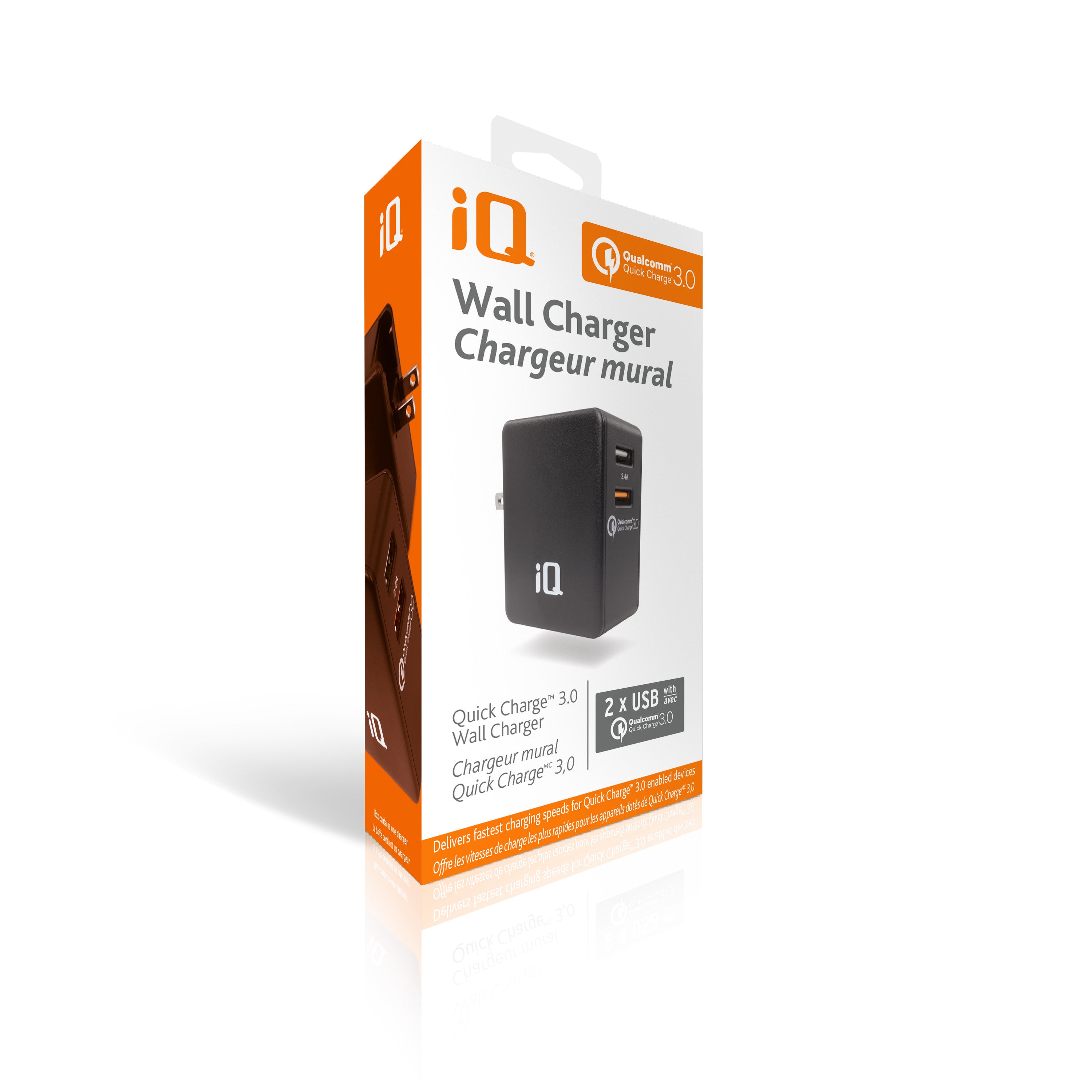 iQ QuickCharge 3.0 Wall Charger with 2.4A USB Port