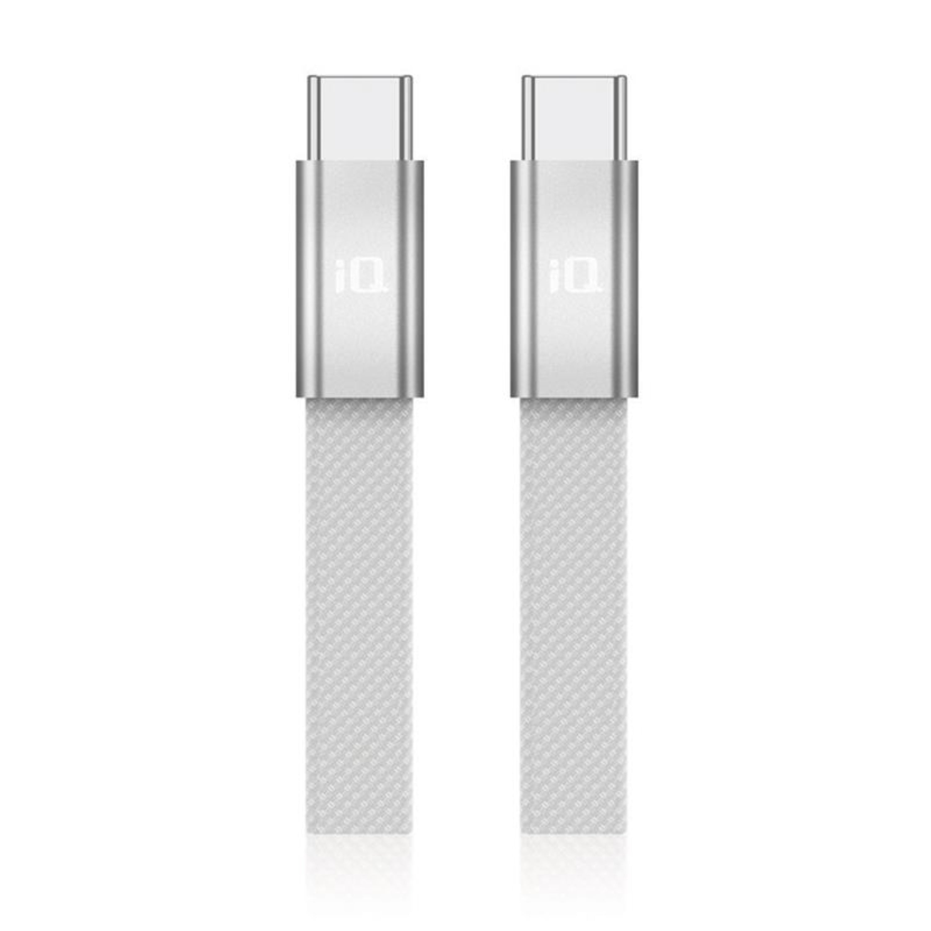 iQ Ultra Slim USB Type-C to Type-C Cable - Braided - White