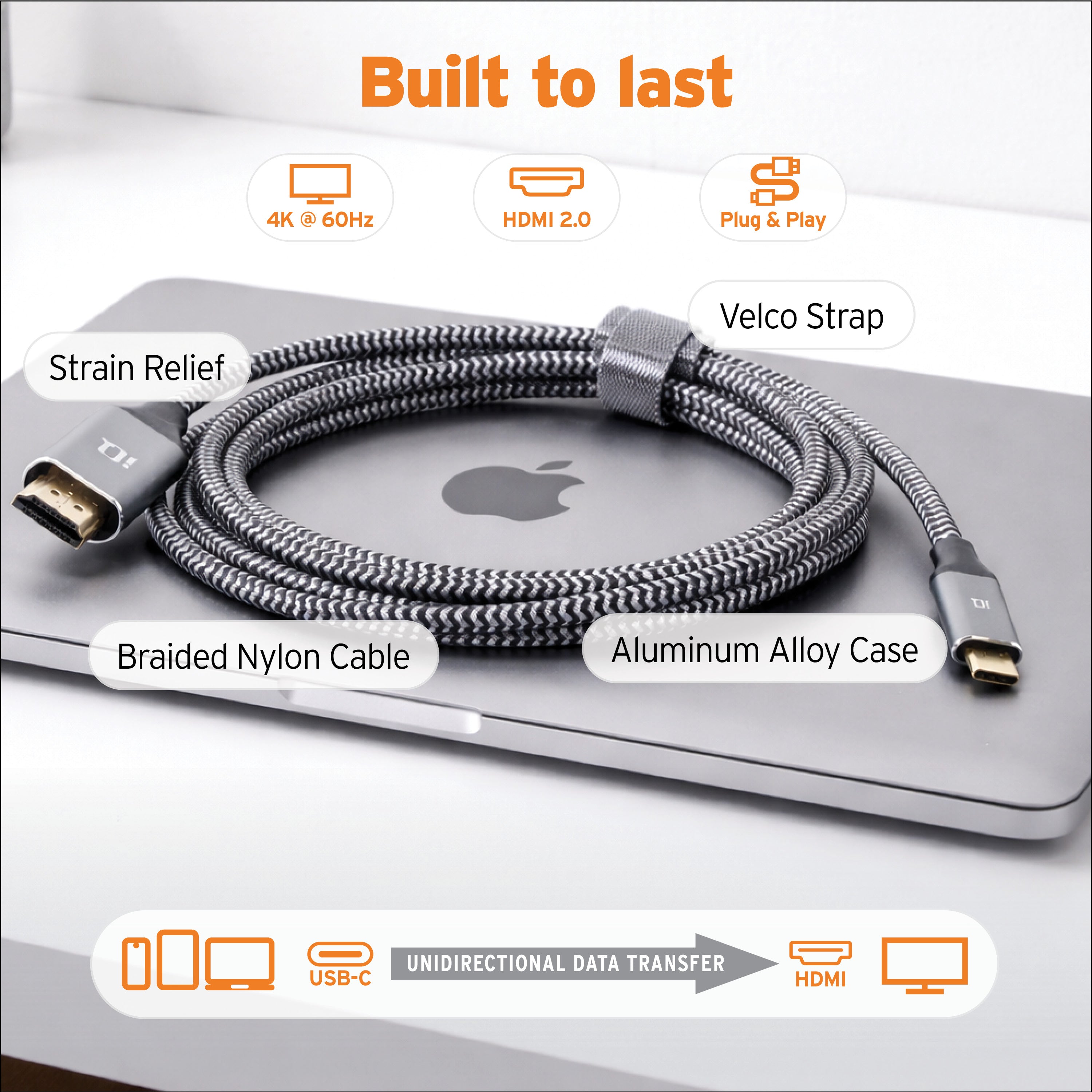 iQ USB Type-C to 4K HDMI Cable -  2m