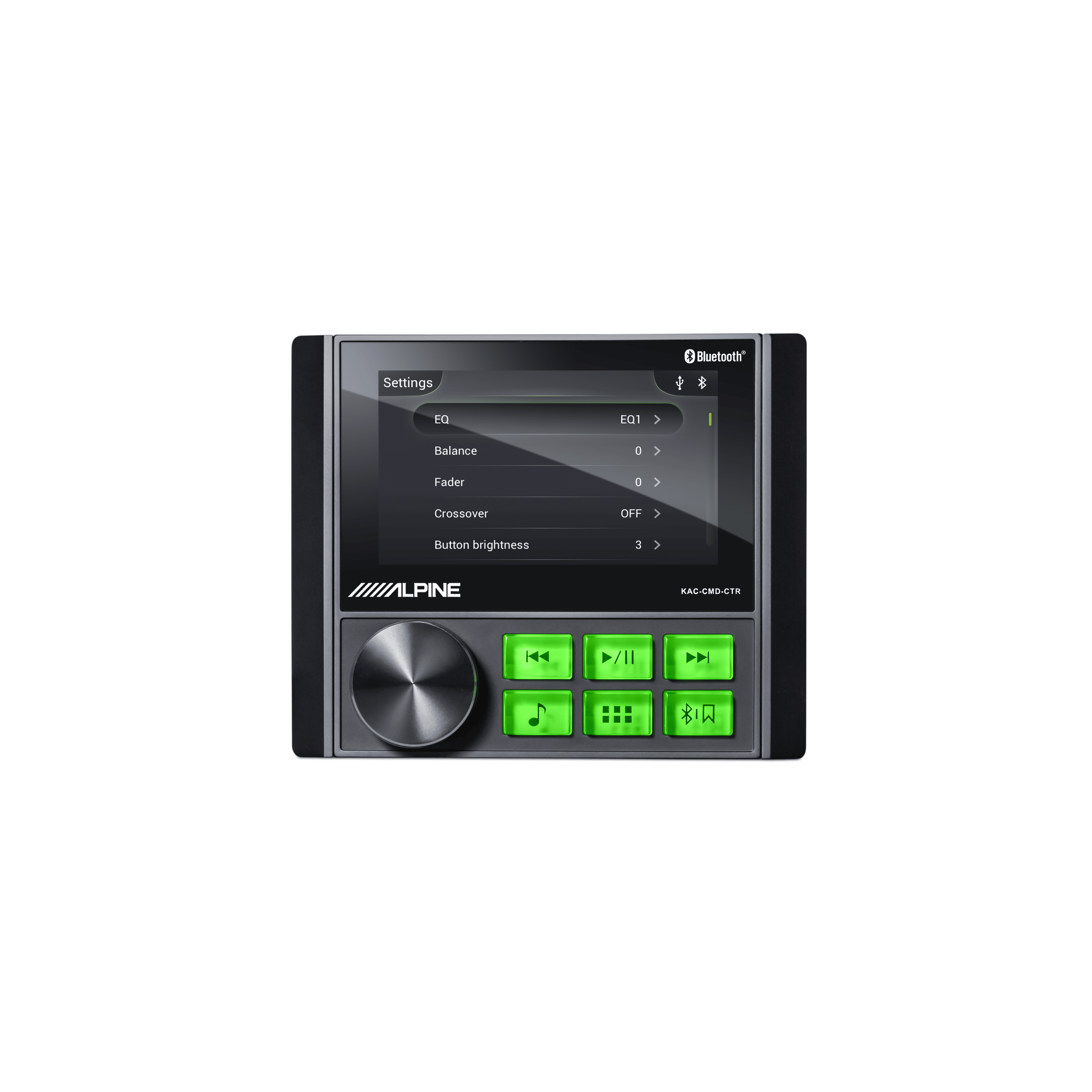 Alpine KAC-CMD-CTR 3” Weather-Resistant Bluetooth® Multimedia Receiver for UTV & Powersports Applications