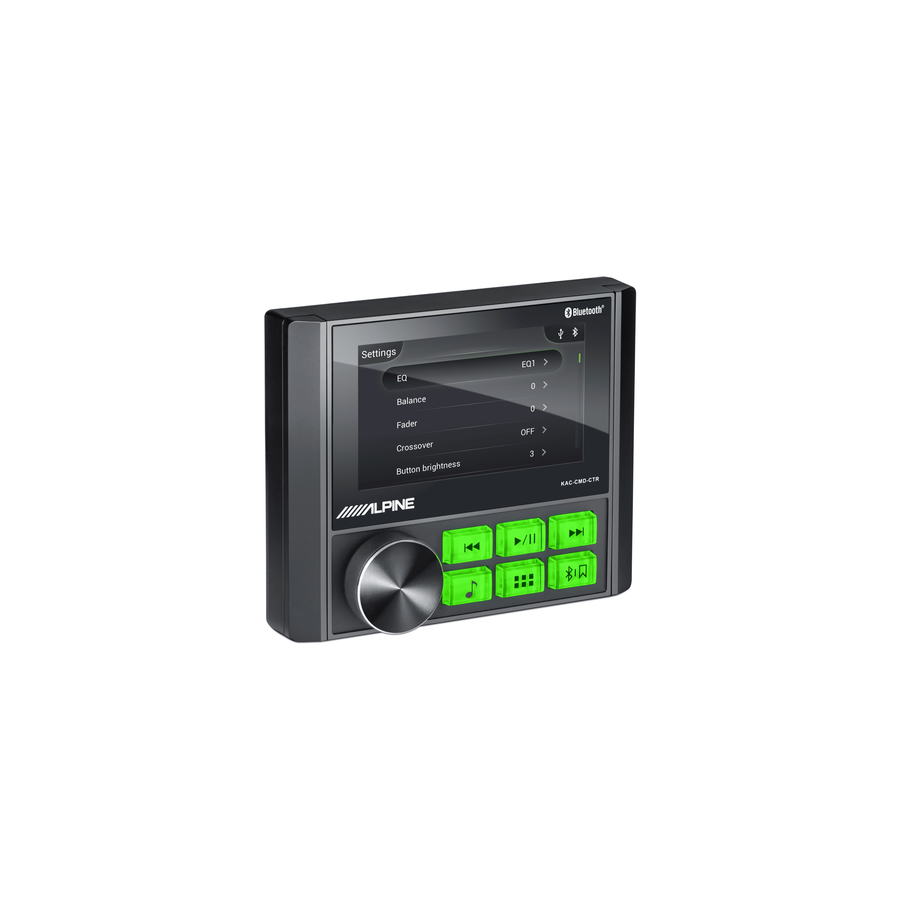 Alpine KAC-CMD-CTR 3” Weather-Resistant Bluetooth® Multimedia Receiver for UTV & Powersports Applications