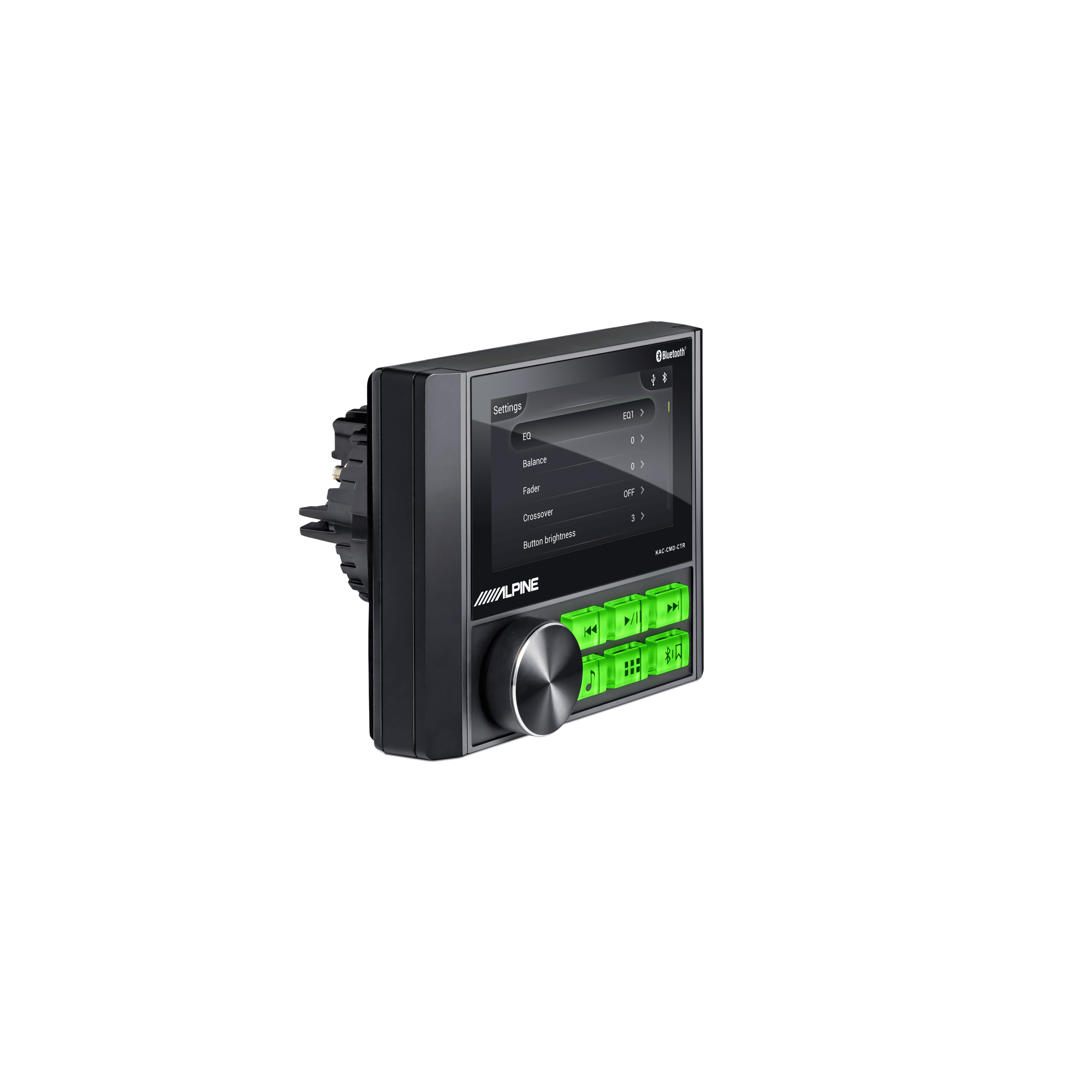 Alpine KAC-CMD-CTR 3” Weather-Resistant Bluetooth® Multimedia Receiver for UTV & Powersports Applications