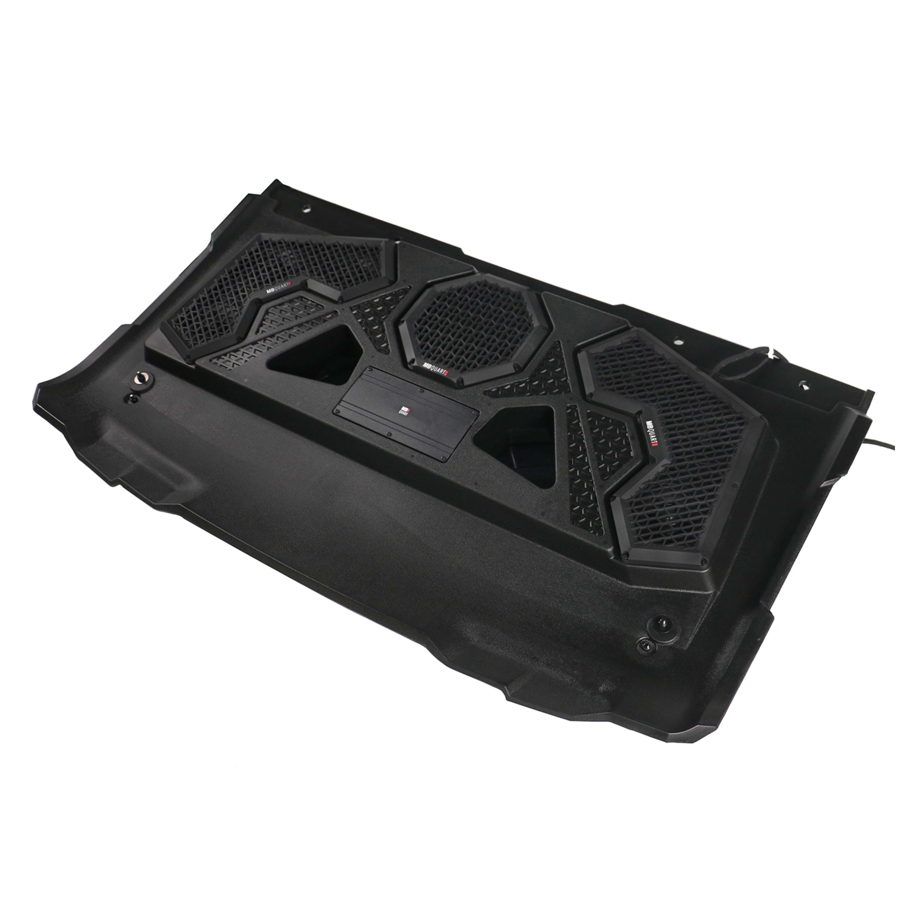 MB Quart MBQRG2-S6R 500-watt, audio roof with a dash-mounted GMR-LCD source unit.