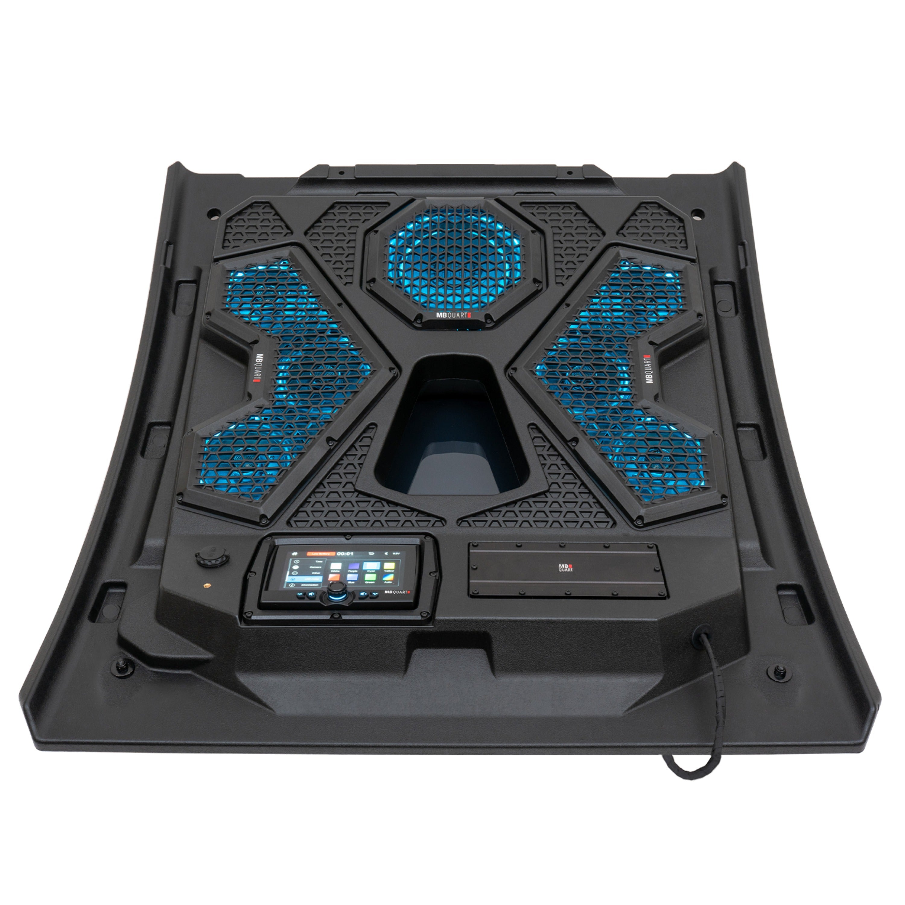 MB Quart MBQRT2-S7R 500-watt, RZR Trail audio roof with a GMR7V1 source unit.