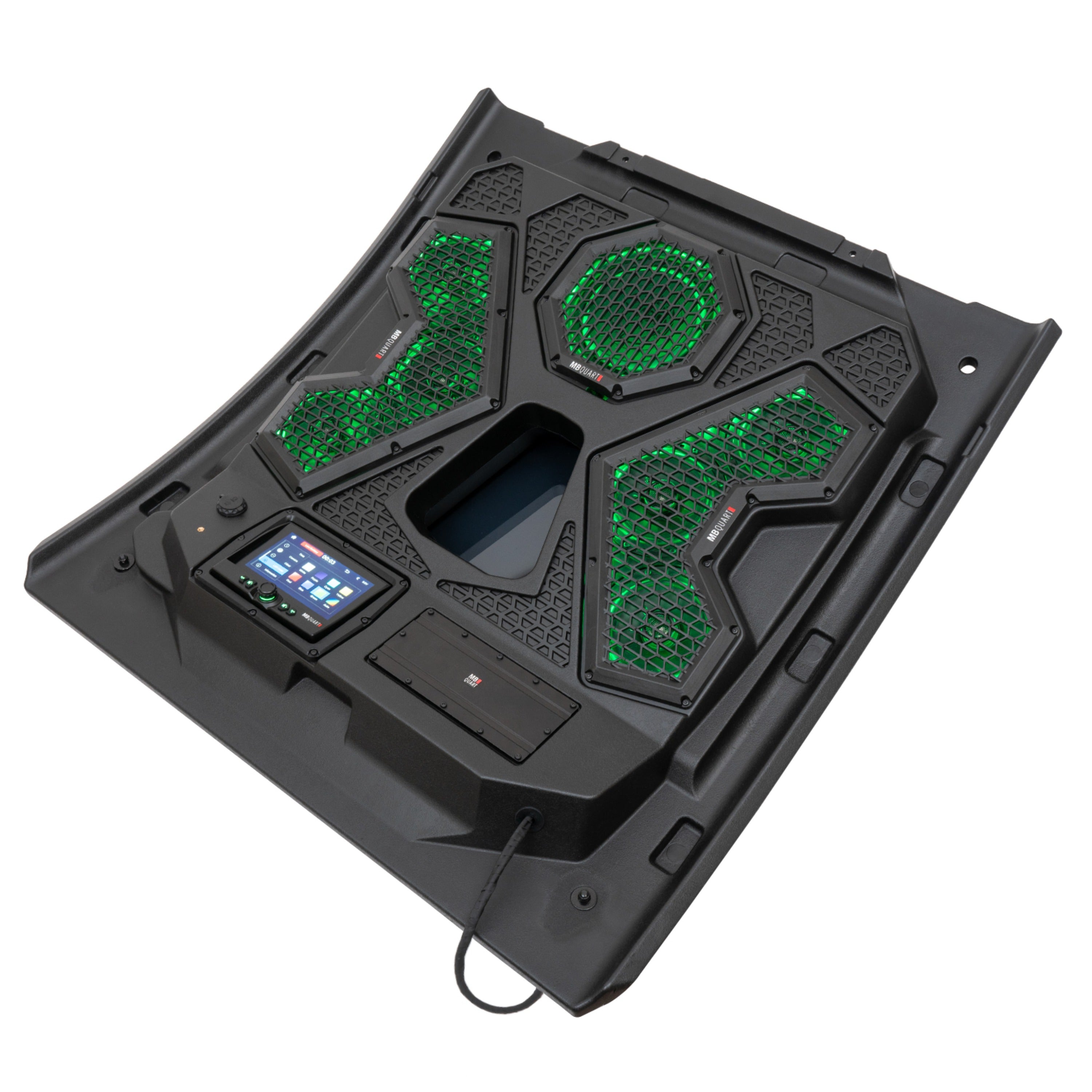 MB Quart MBQRT2-S7R 500-watt, RZR Trail audio roof with a GMR7V1 source unit.