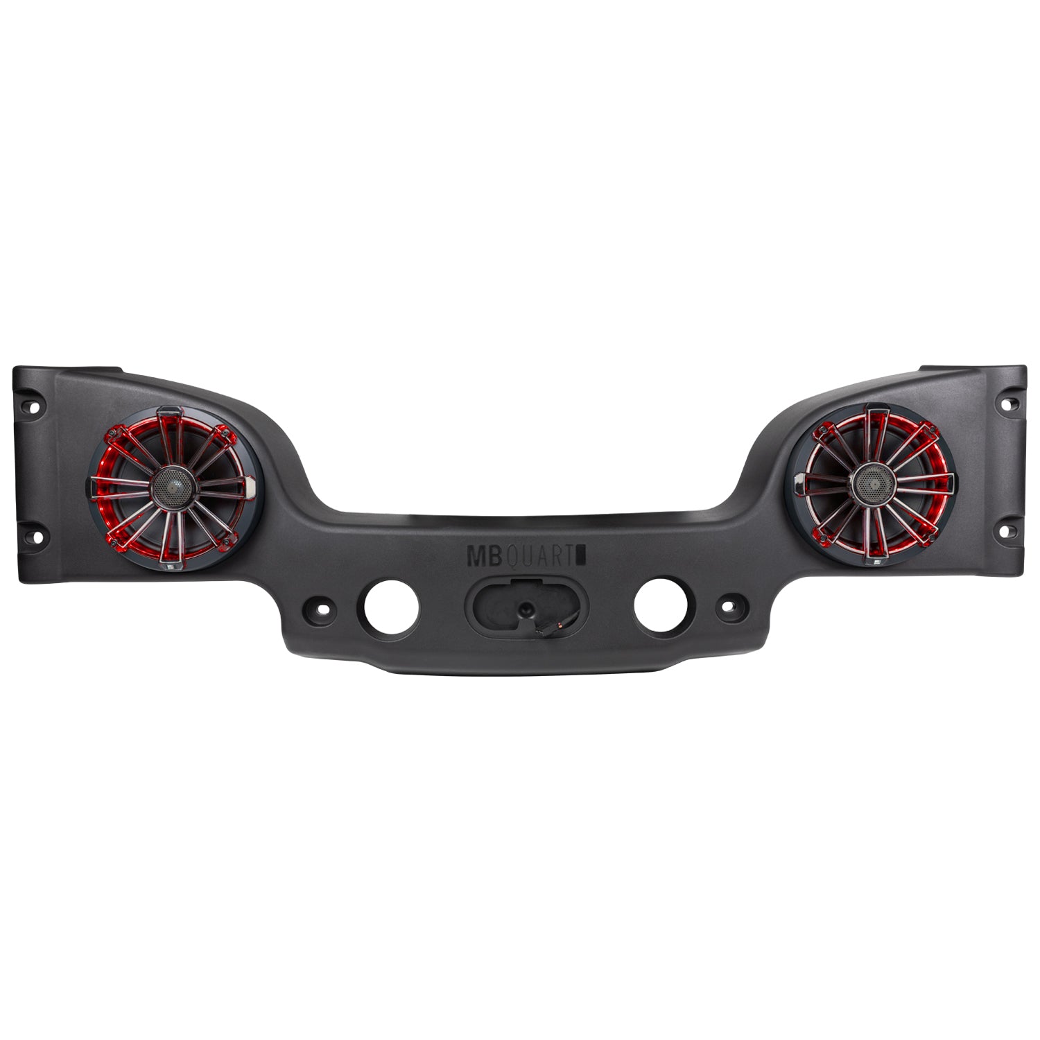 MB Quart MBQJK-28CRGB Jeep Wrangler (JK) Tuned Rear Overhead Soundbar with Two 8 Inch Coaxial Speakers and Enclosure.